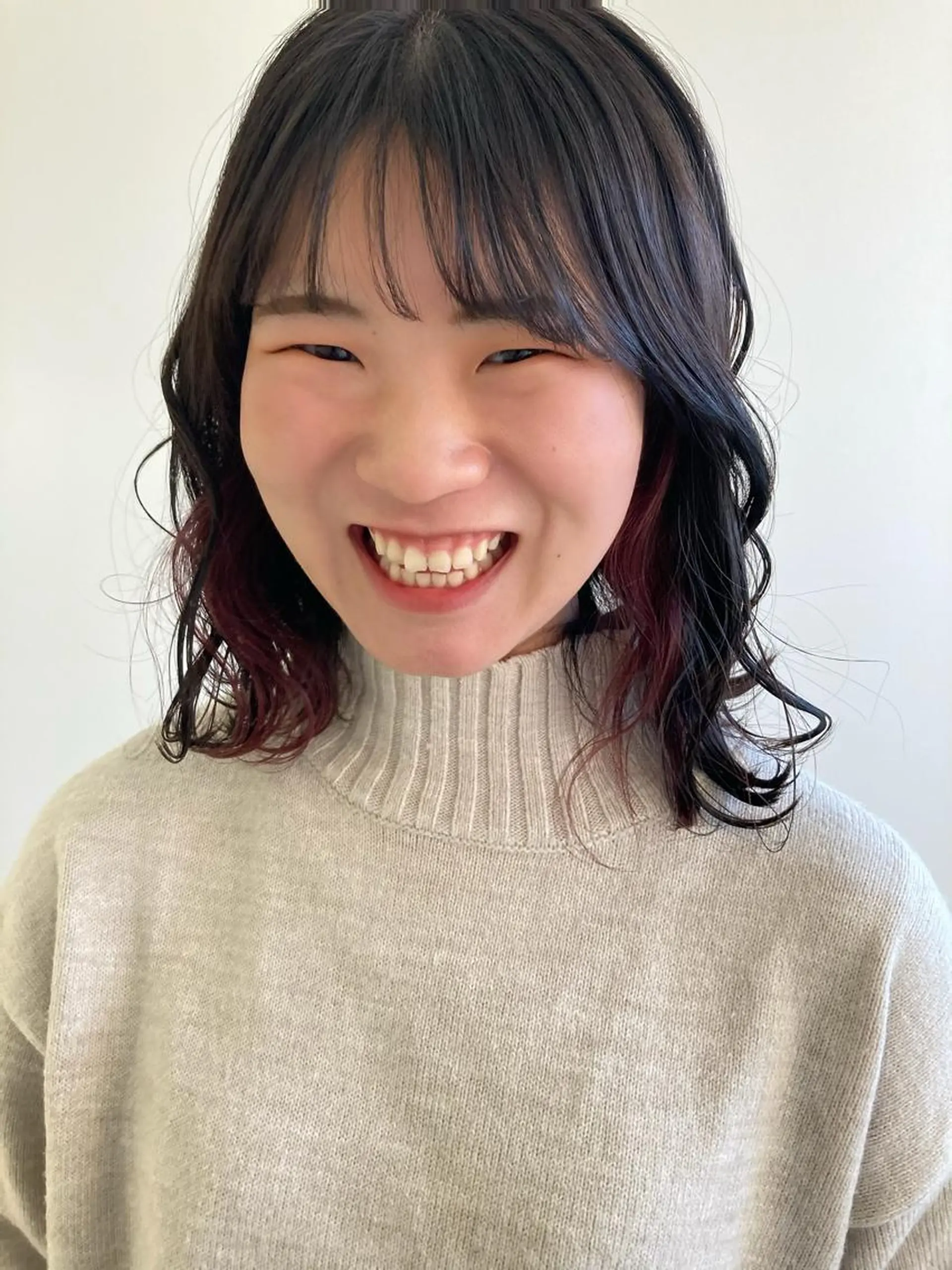 セミロング カラー イヤリングカラー nono/パーマ /顔まわりカット🐈のヘアスタイル