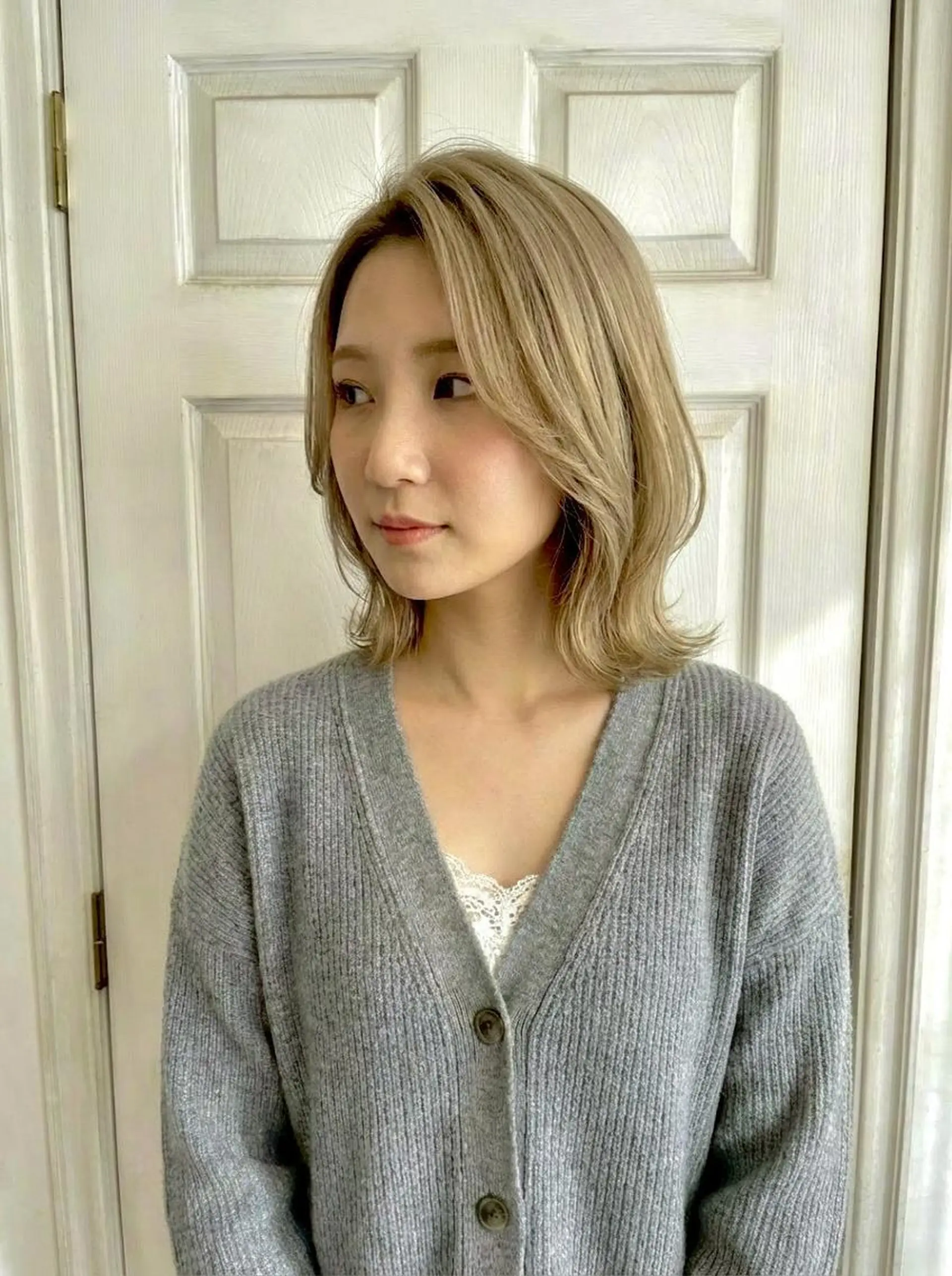 ミディアム ボブ くびれヘア 顔周りカット 髪質改善 韓国風ヘア Aroma hair 🌙tanakaのヘアスタイル