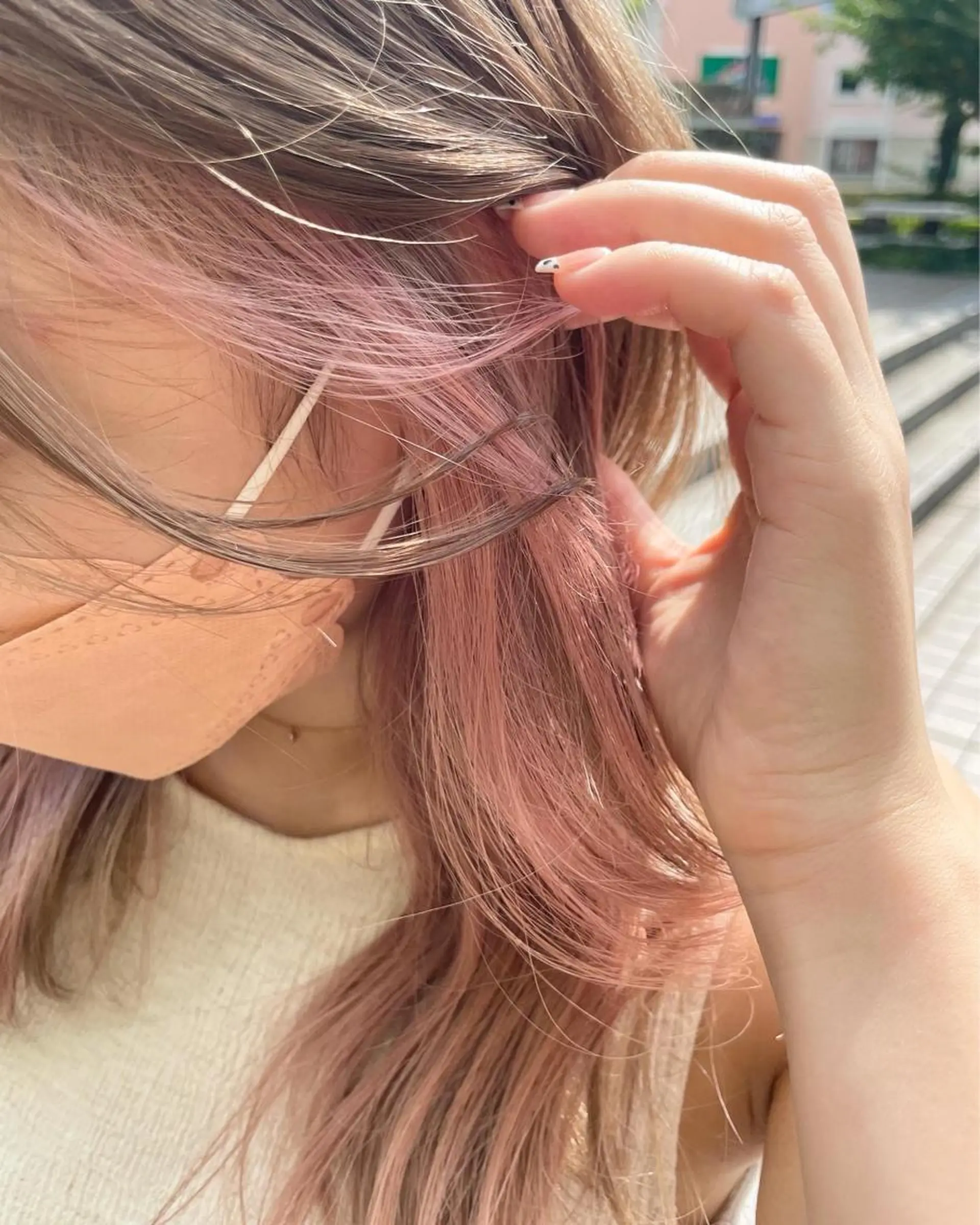 ロング カラー 透明感カラー ピンクカラー シアーピンク 🩵アンブレラカラー 髪質改善　丸尾】のヘアスタイル