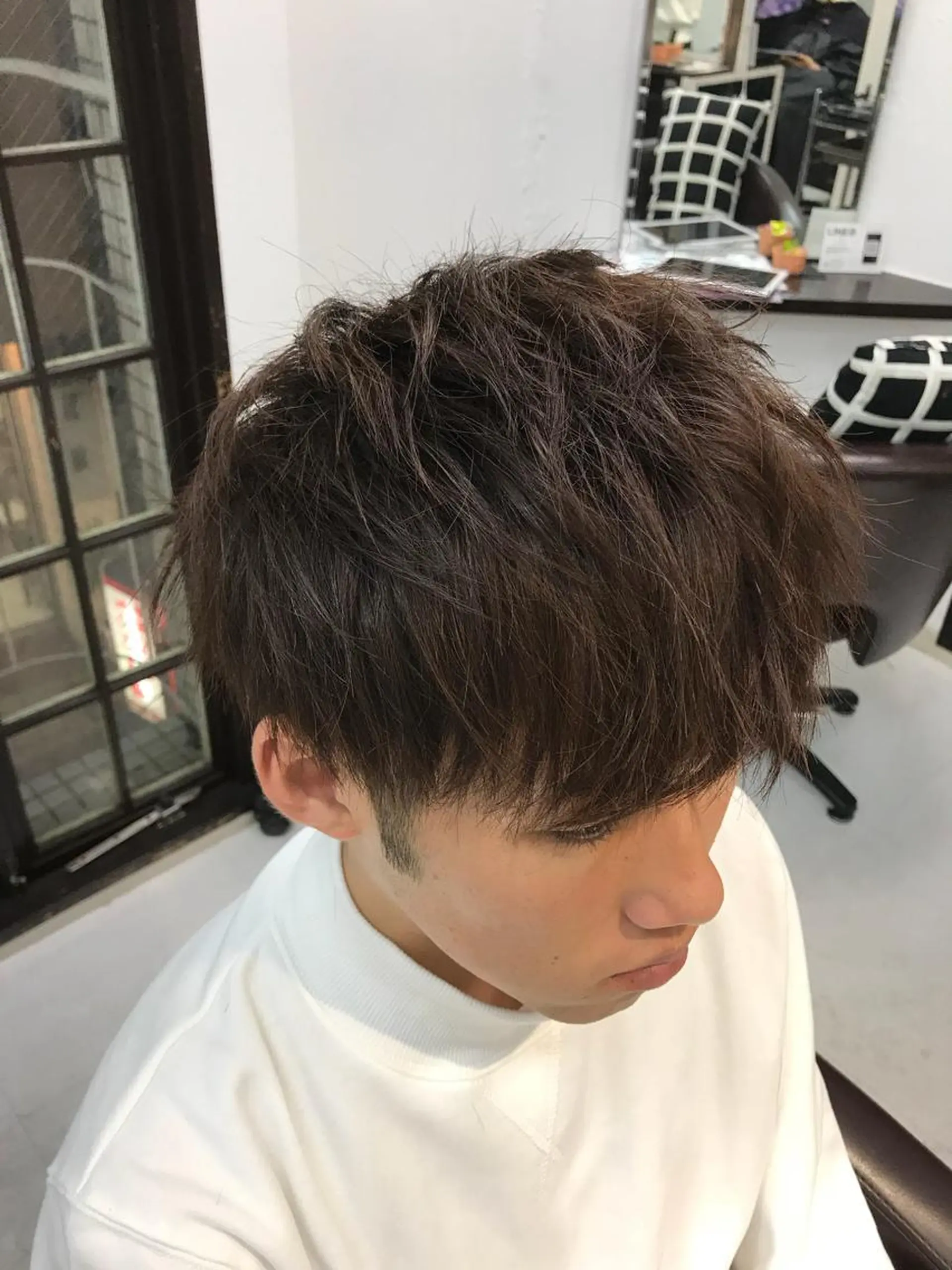 ショート カラー パーマ ヘアアレンジ メンズ キッズ ネイル マツエク・マツパ M字・前髪割れ 改善メンズ特化/栢沼のヘアスタイル