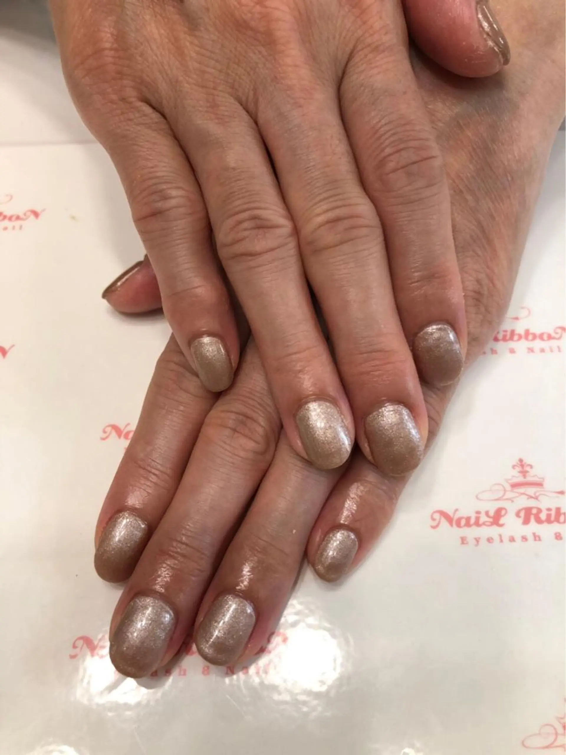 ネイル 春ネイル ネイルリボン 受付スタッフのネイルデザイン