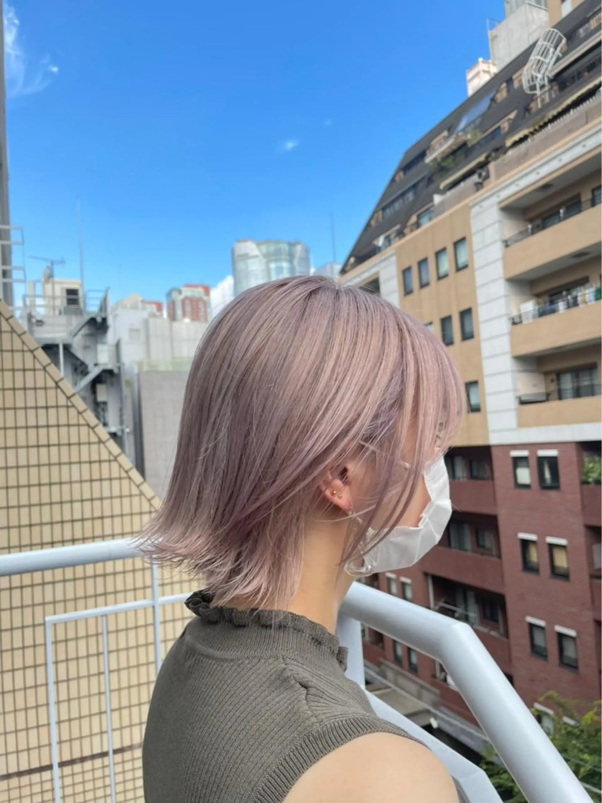 ミディアム カラー ブリーチ 透明感カラー 髪質改善/ 縮毛矯正/相原聡のヘアスタイル