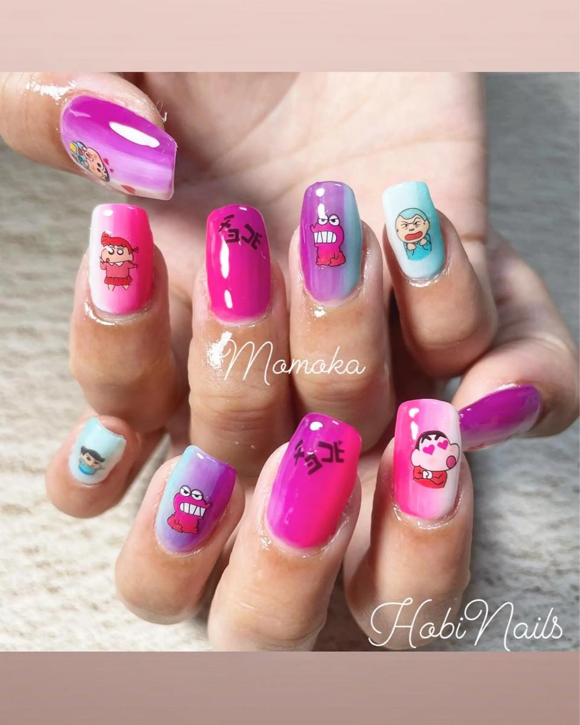 ネイル アートネイル 長さ出し Momo nailsalonのネイルデザイン
