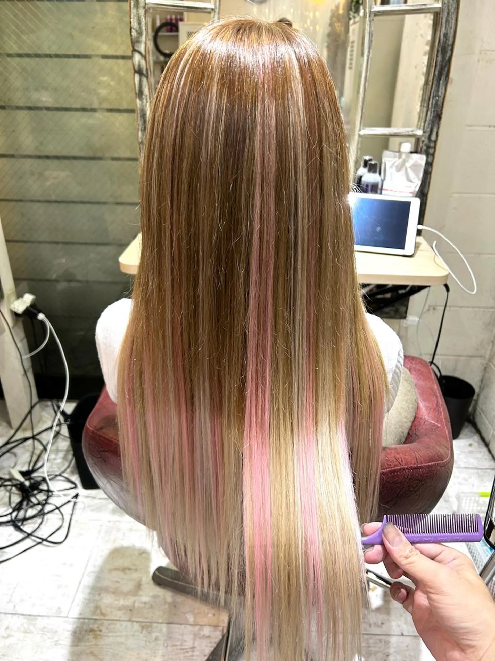 ロング カラー カット ヘアカラー トリートメント エクステ ササ キのヘアスタイル