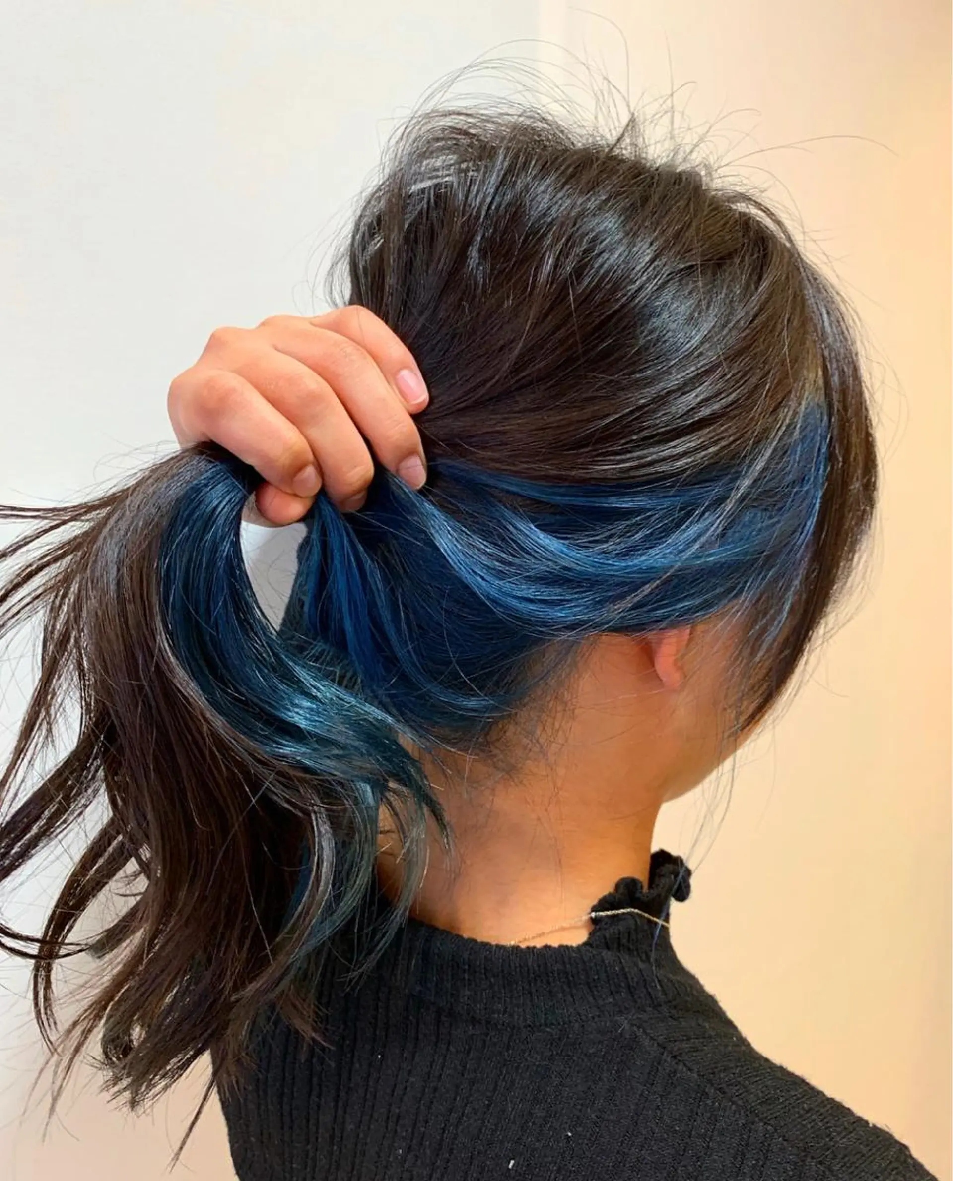 セミロング カラー インナーカラー ネイビーカラー box  mico. mutsumiのヘアスタイル