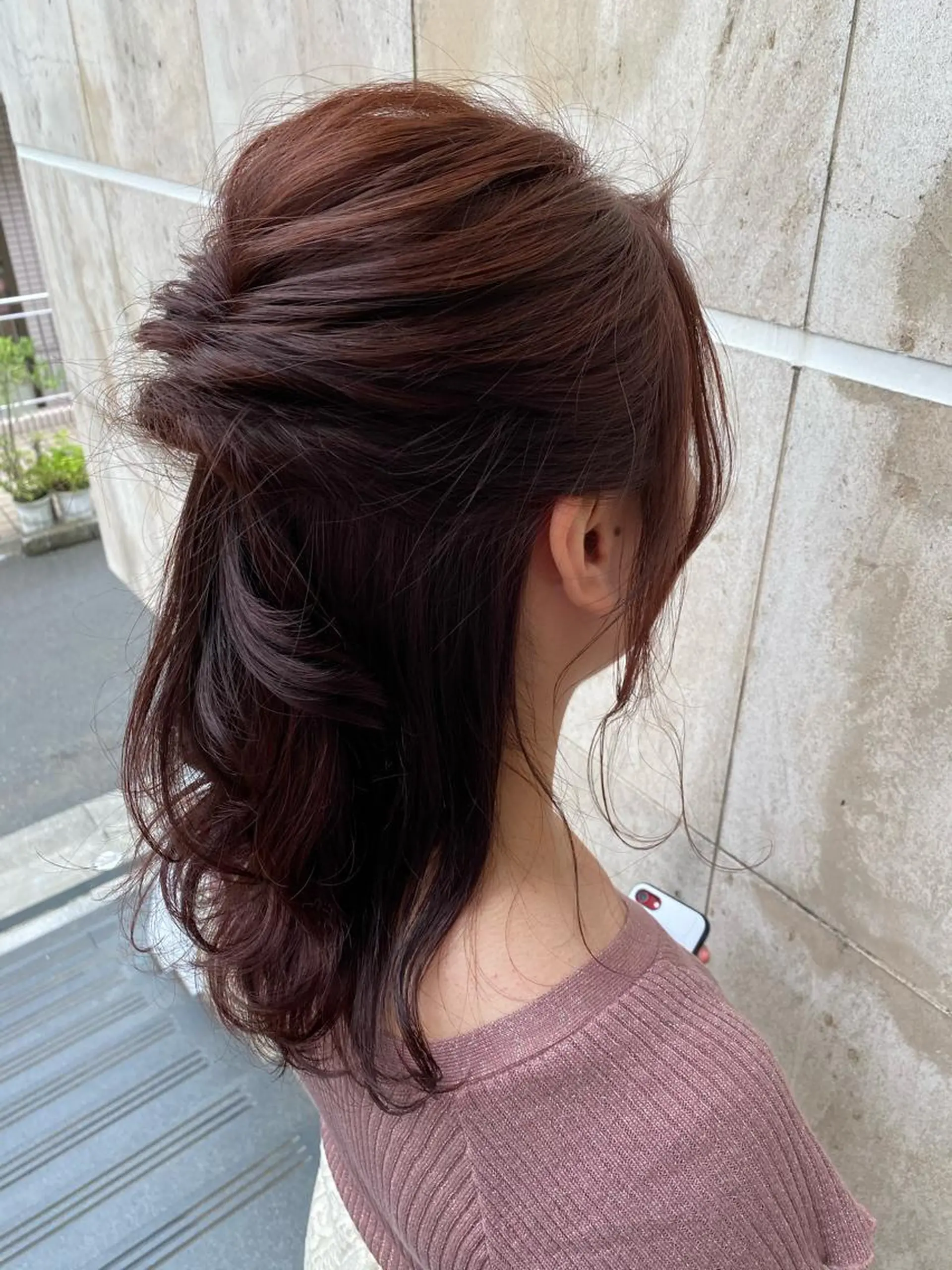 ミディアム カラー ヘアアレンジ ブリーチなし✨艶髪 カラー𓃲YAGIのヘアスタイル