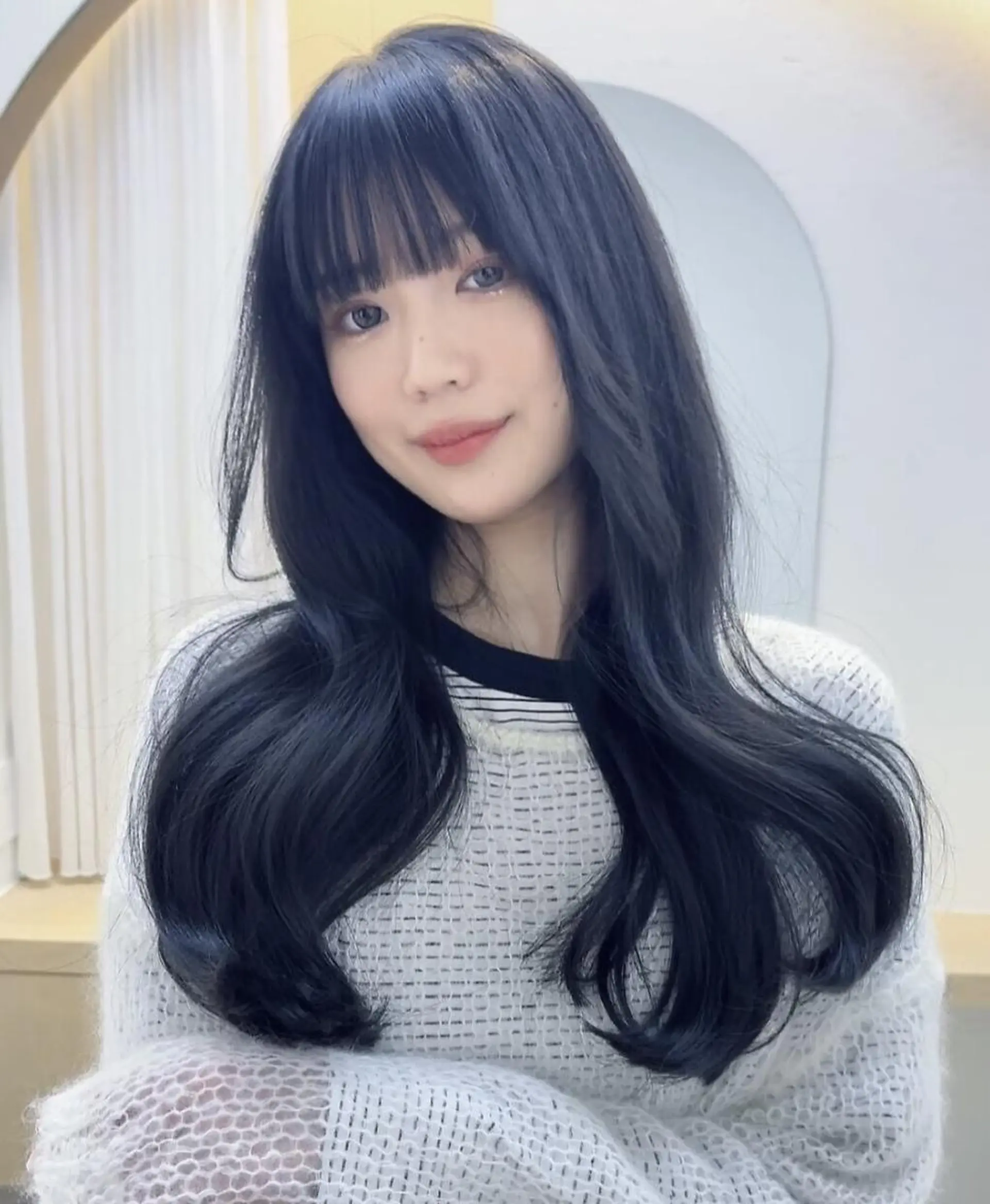 ロング ボブ ハイライト 髪質改善 韓国風ヘア レイヤーカット .5 by soleil 小松店のヘアスタイル