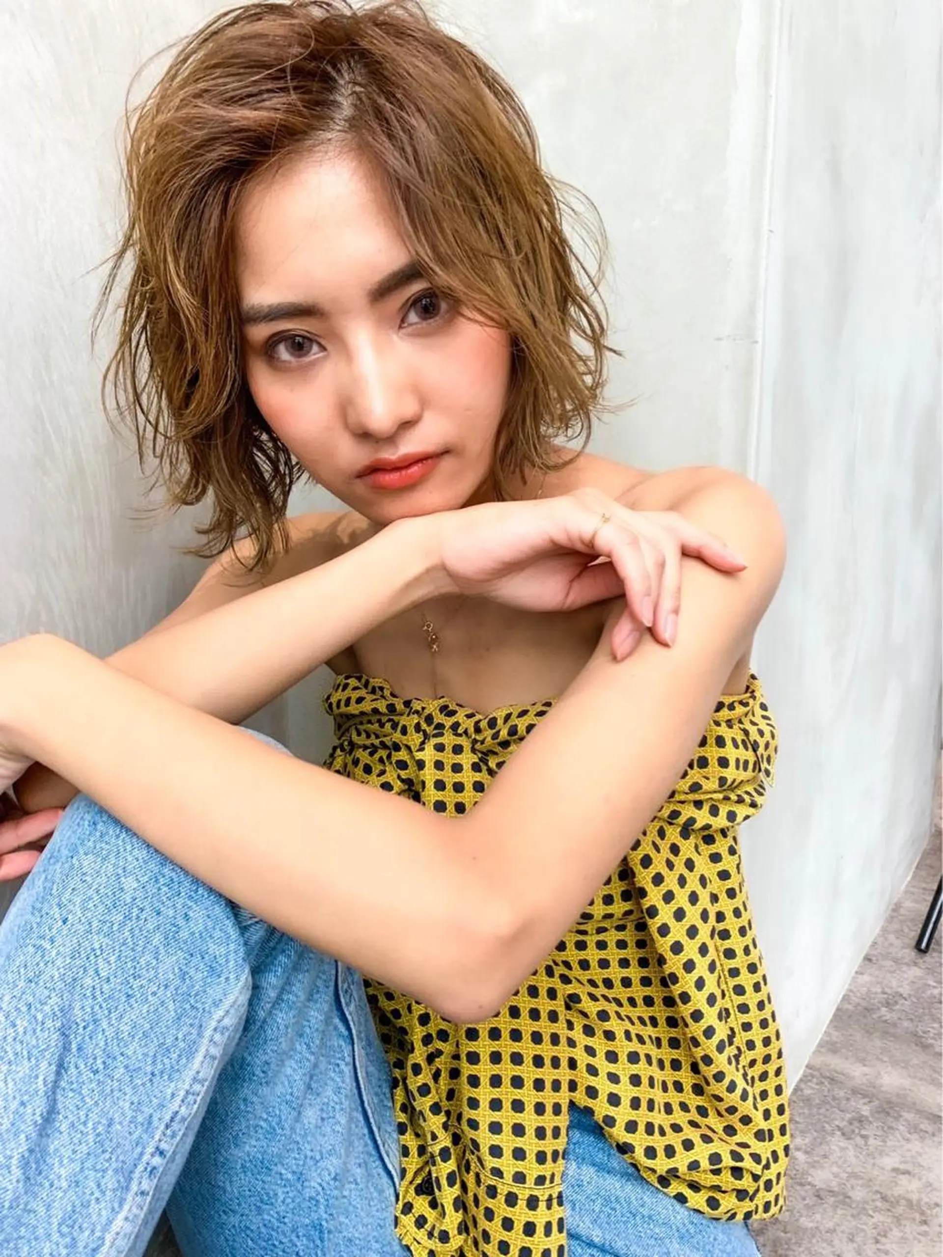 ミディアム カラー パーマ 🉐レイヤー/塩見 弘樹🉐渋谷のヘアスタイル