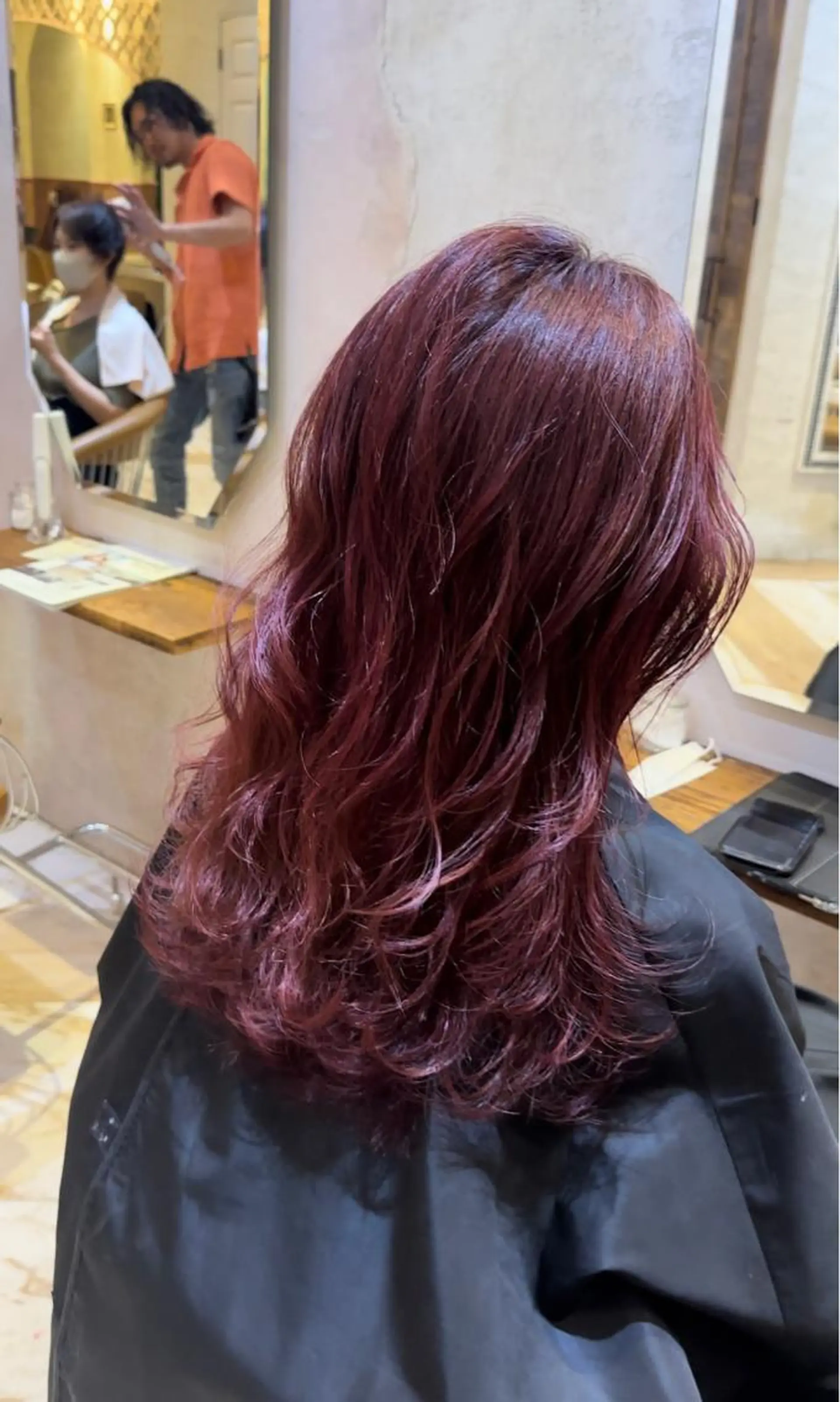 ミディアム カット ヘアカラー トリートメント ブリーチなしダブル カラー縮毛矯正　下野のヘアスタイル