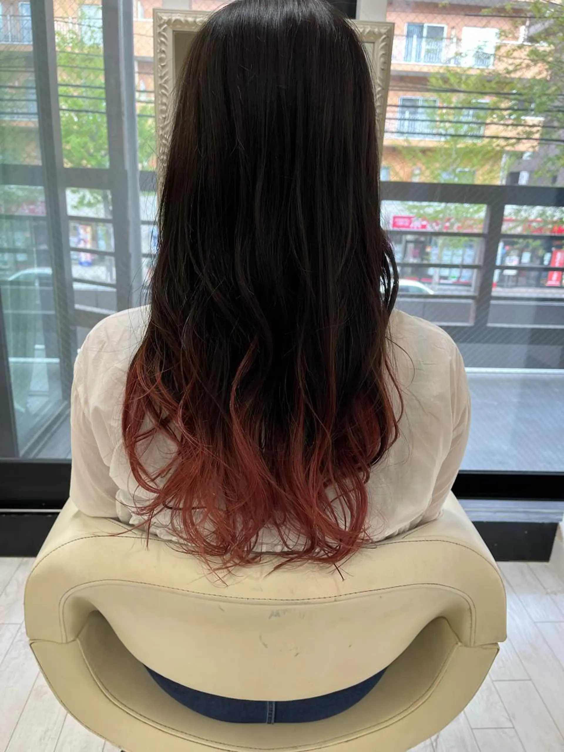 ロング カラー グラデーションカラー ピンクカラー カット ヘアカラー トリートメント ママ美容師 *ヒマワリのヘアスタイル