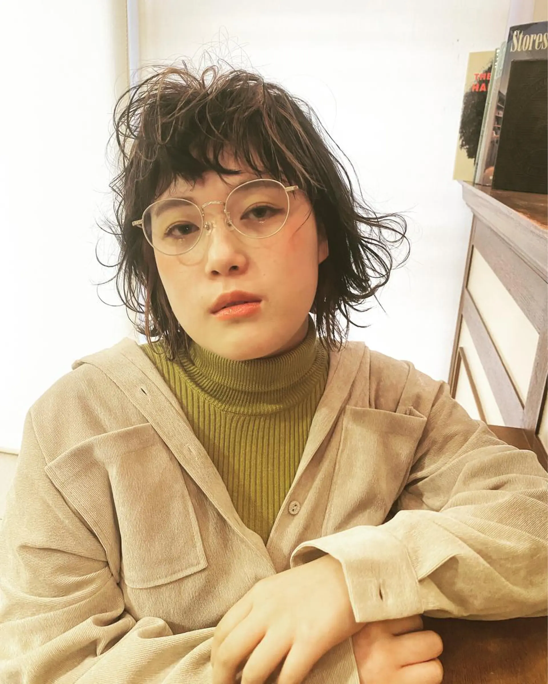 ミディアム カラー パーマ ヘアアレンジ ハイライトカラー ハイライト sakamoto sayaのヘアスタイル