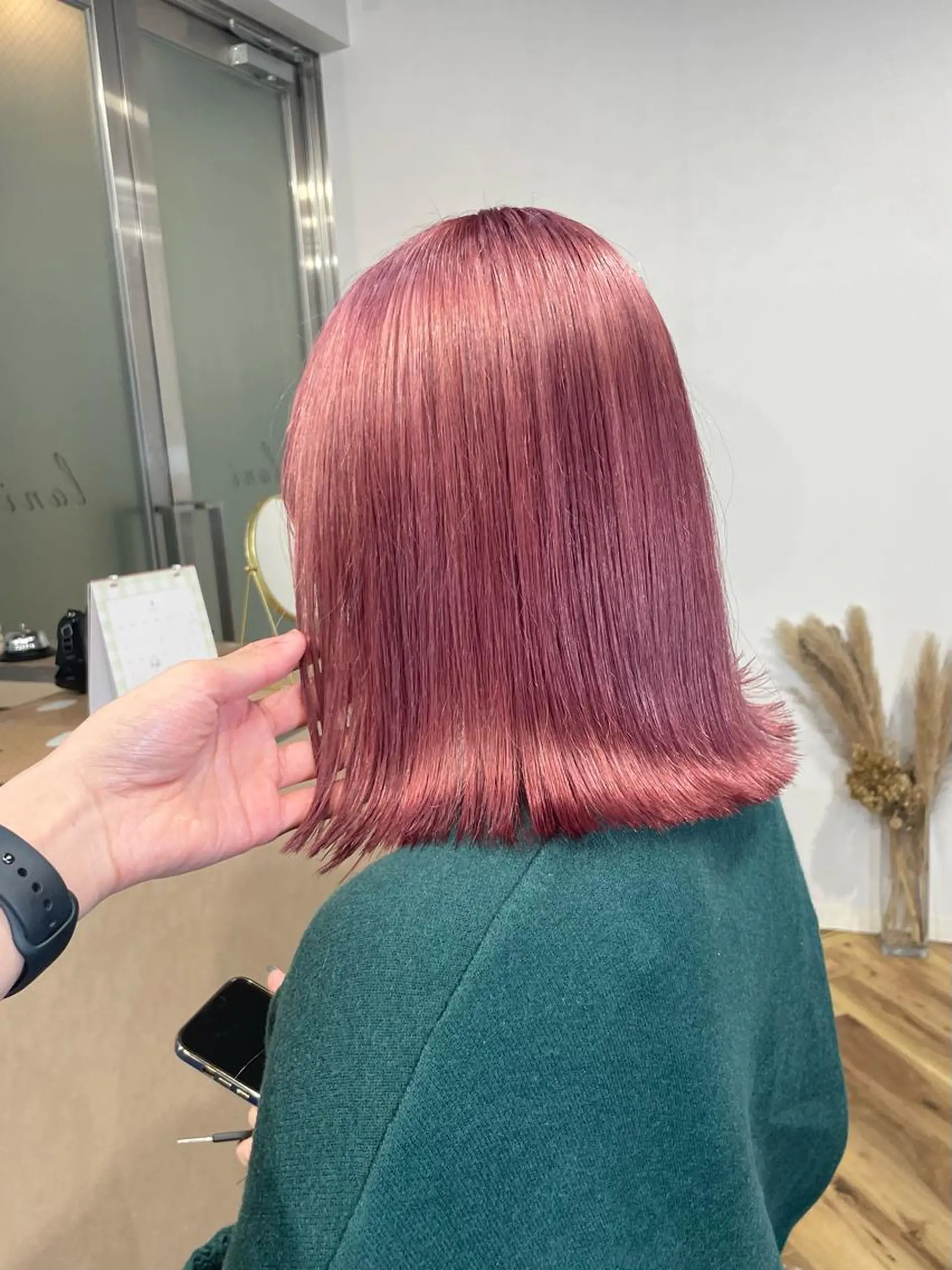 ミディアム カラー ピンクカラー ヘアカラー トリートメント SHOTO ハイトー ン/ブロンドカラーのヘアスタイル
