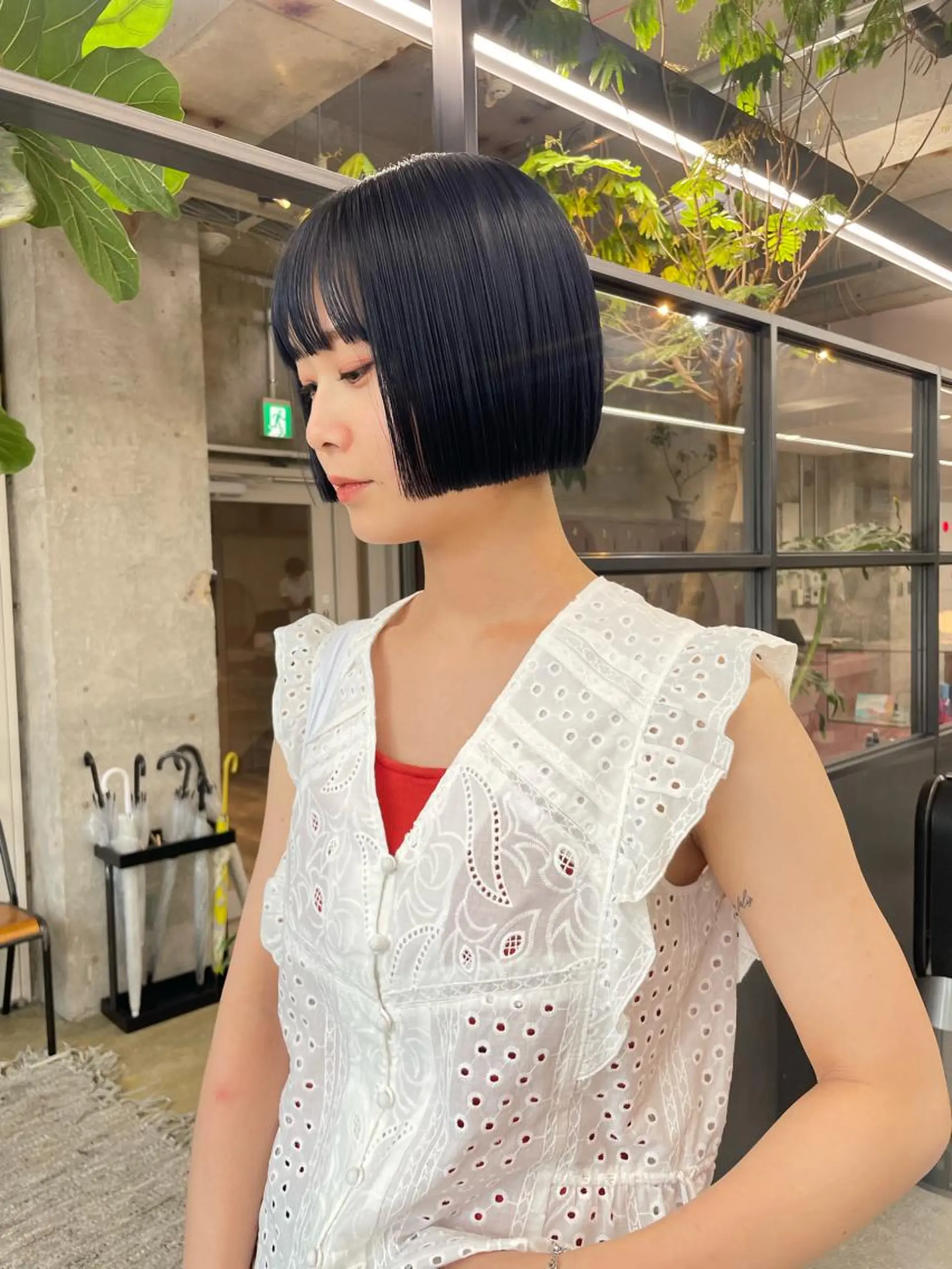 ミディアム カラー ボブ カット トリートメント 小木曽智美 /ボブ/ショートのヘアスタイル