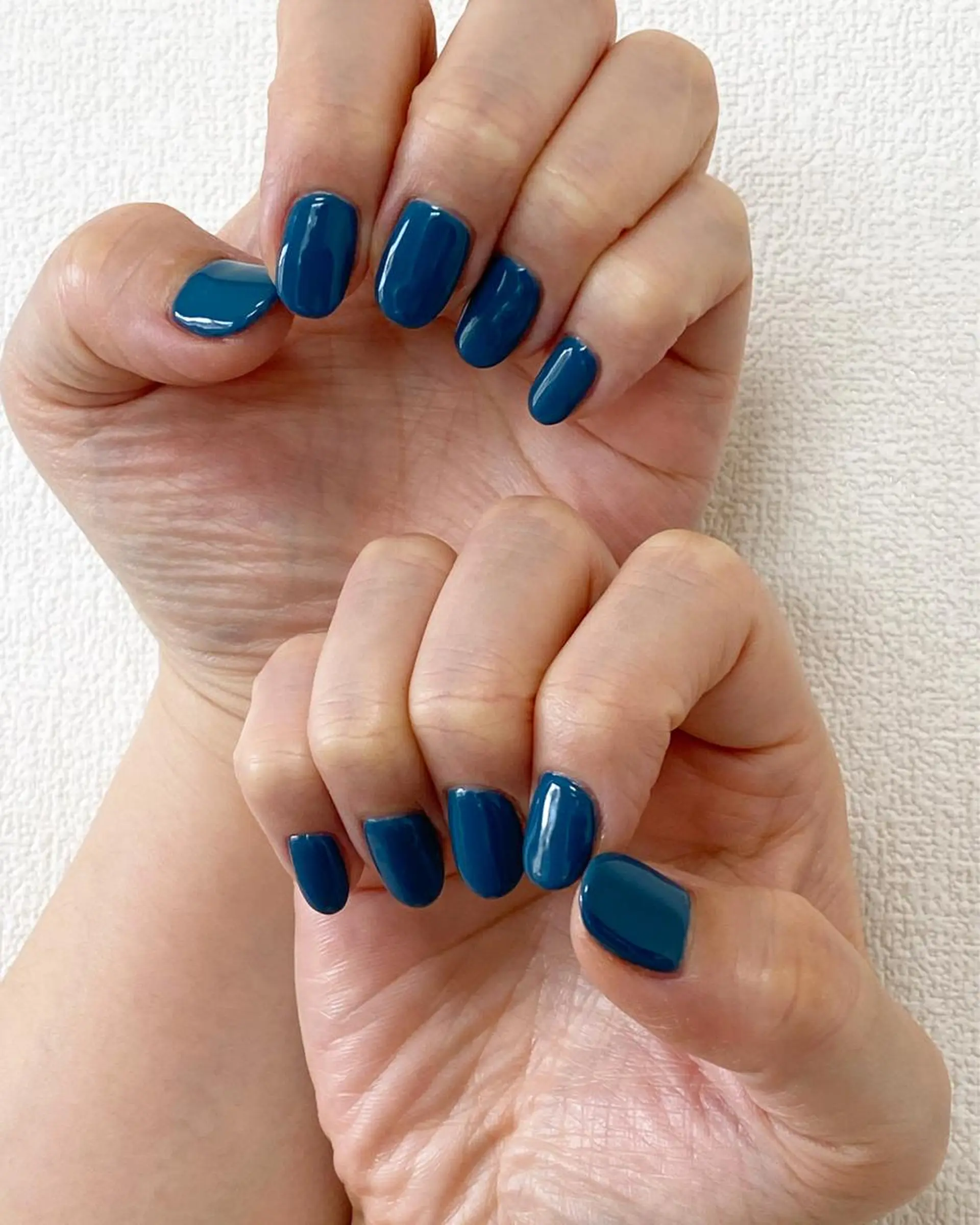 ネイル ブルー ハンドネイル 自宅サロン FeelFreeのマツエク・マツパデザイン