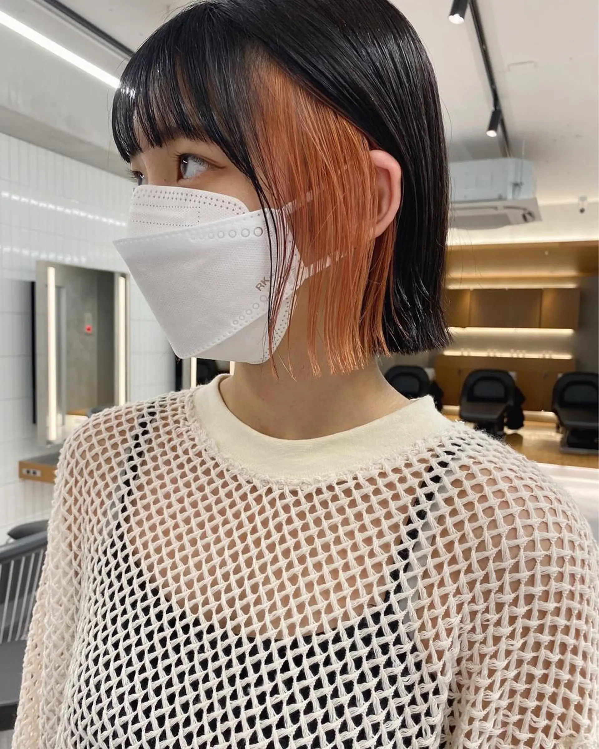 ショート カラー センターパート/ 暖色カラーayuのヘアスタイル