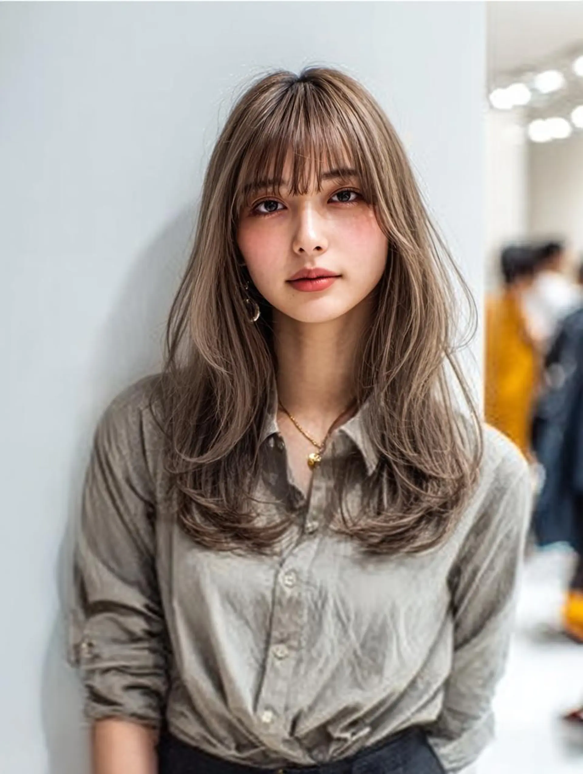 セミロング ハッシュカット 髪質改善 レイヤーカット 縮毛矯正 トリートメント 絶対可愛い暖色カラー 🌷うる艶🌷結奈✨のヘアスタイル