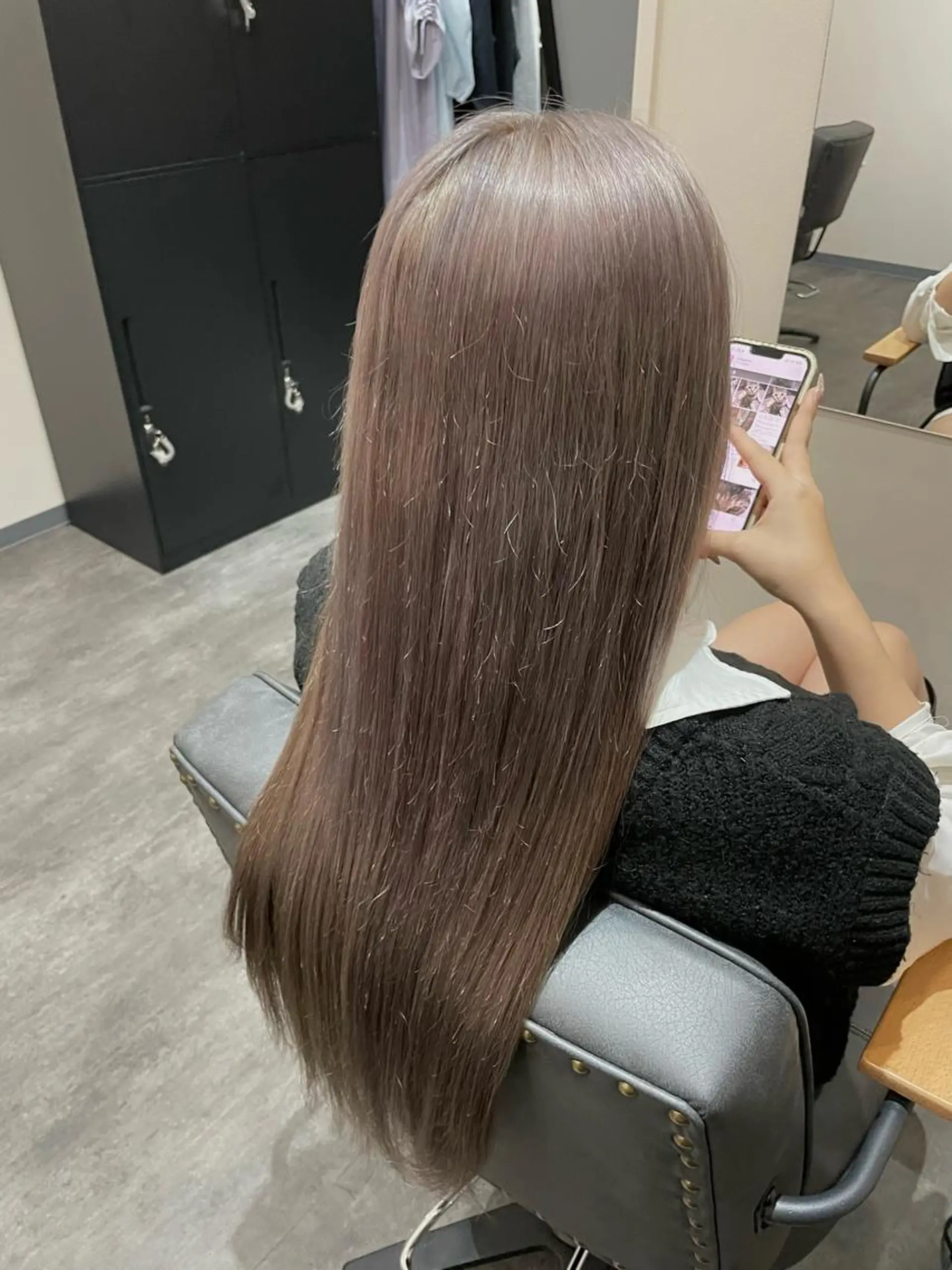 ロング カラー 透明感カラー グレージュ 𓍯 Riho𓍯のヘアスタイル