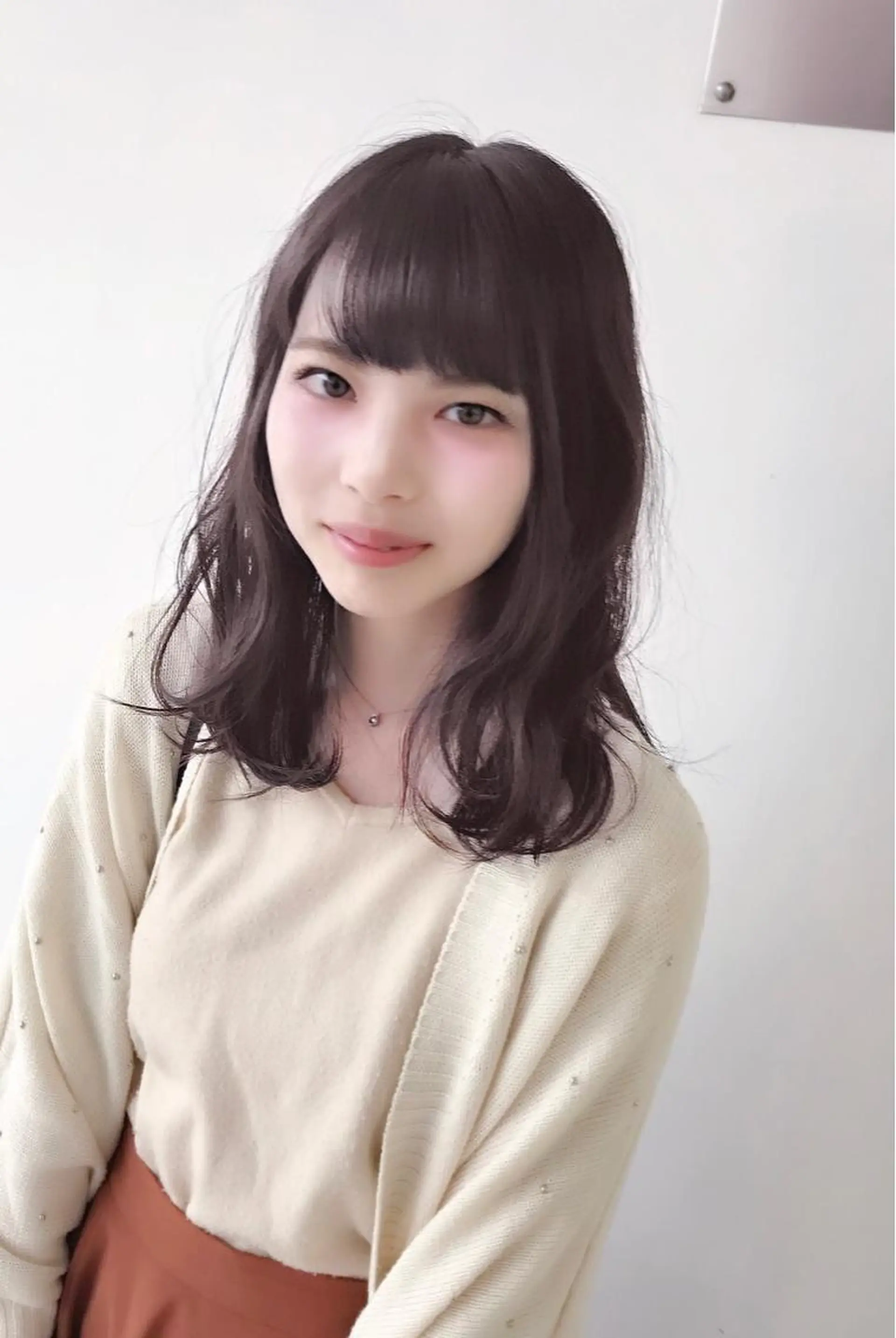 ミディアム カラー パーマ カット ヘアカラー バレイヤージュ& 高発色カラー/市川のヘアスタイル