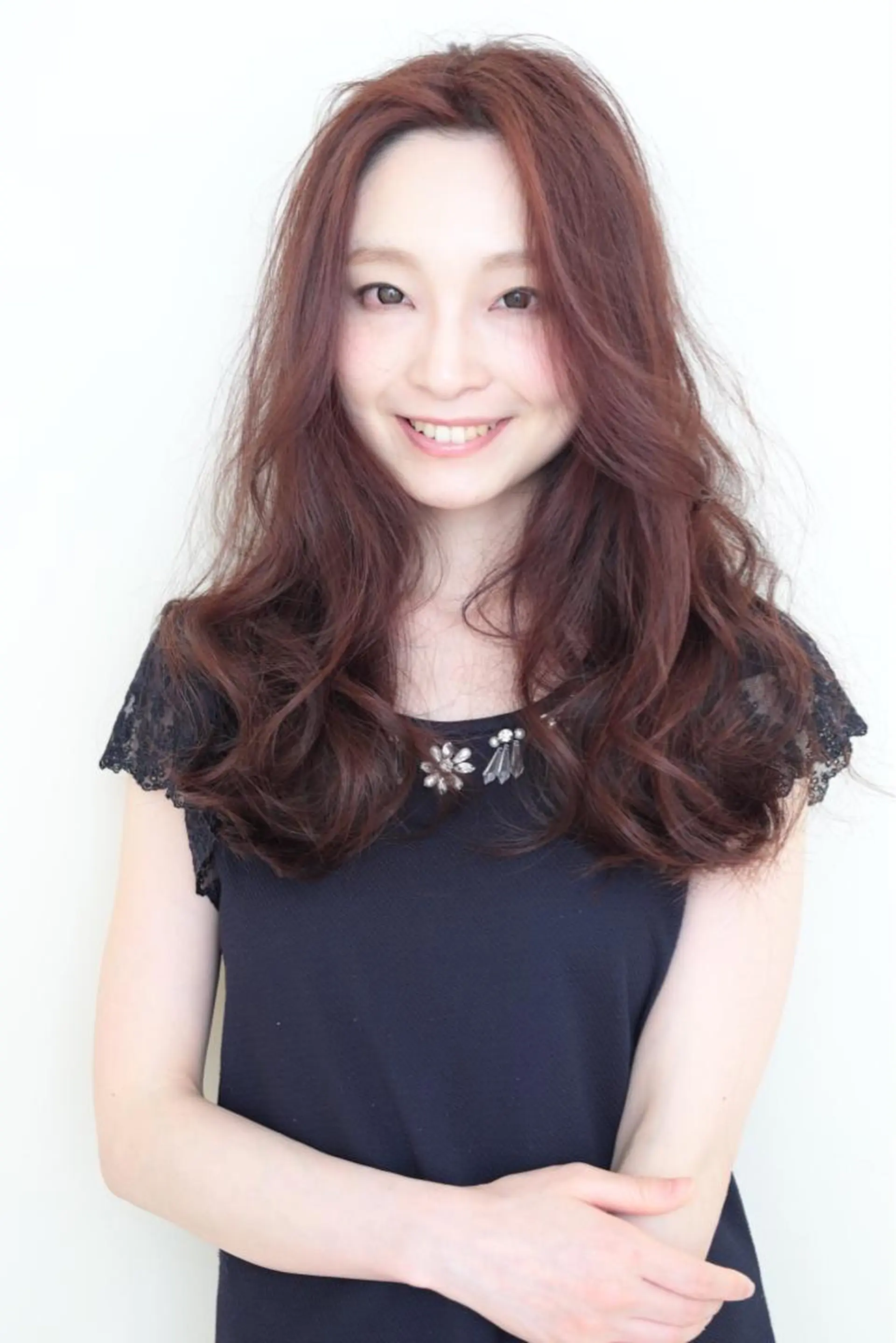 セミロング ロング カラー 透明感カラー イルミナカラー ピンクカラー トリートメント ReMix 新宿店所属・タジマ ヤスヒサのヘアスタイル