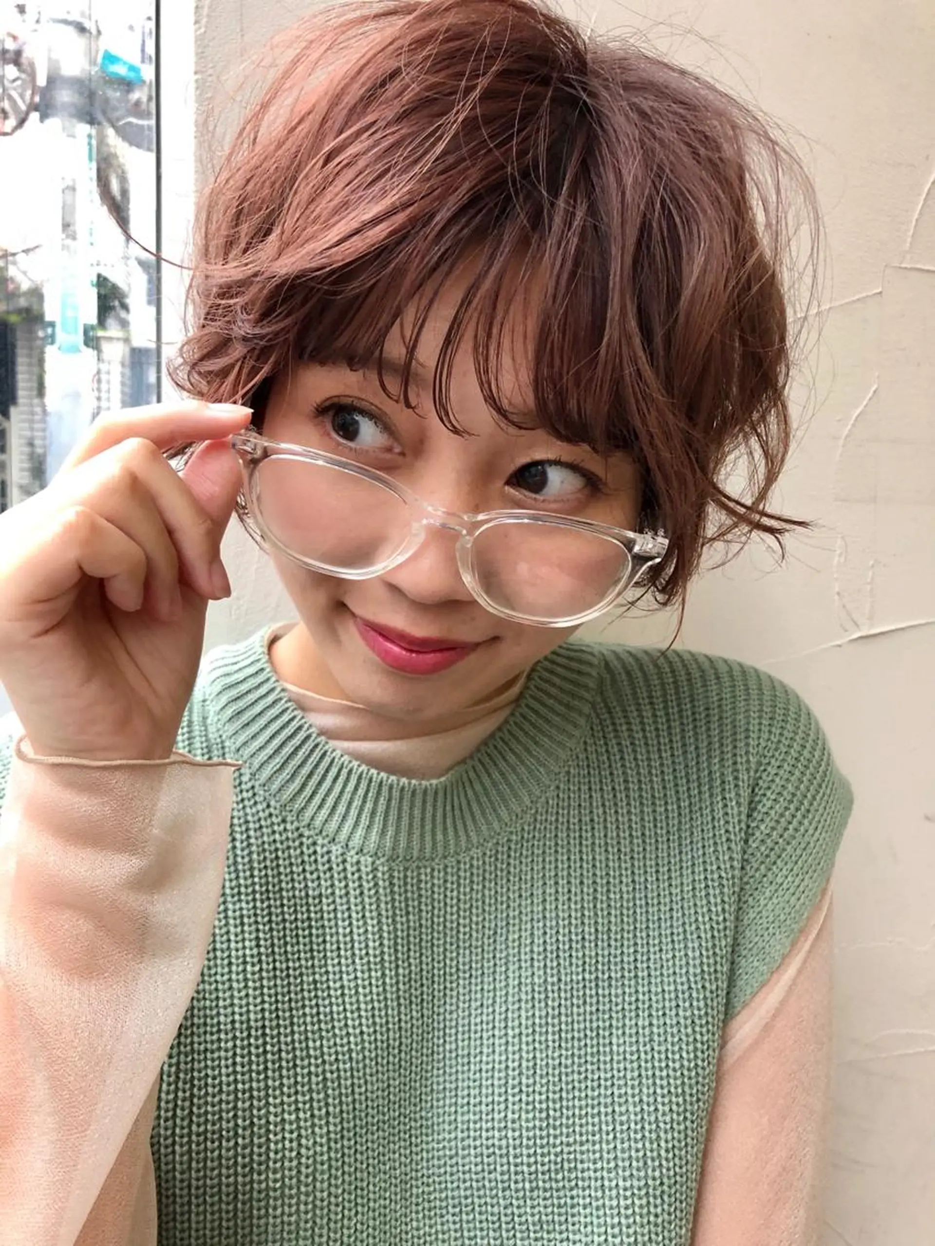 ショート カラー ベージュカラー オレンジ オレンジベージュ 西山梨々【5/1〜 復帰致します🌼】のヘアスタイル