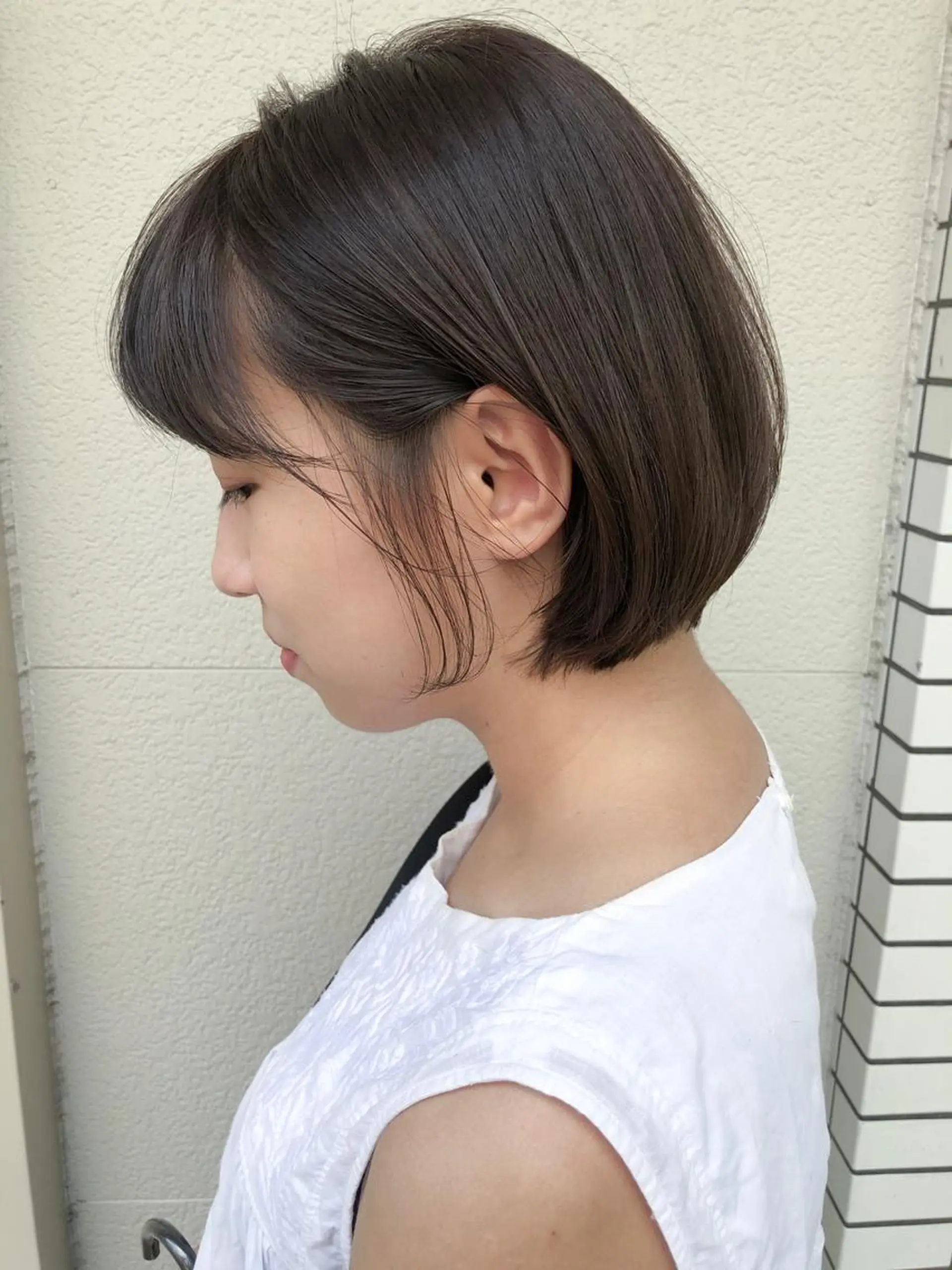 ミディアム ボブ 似合わせカット カット 横山 莉奈のヘアスタイル