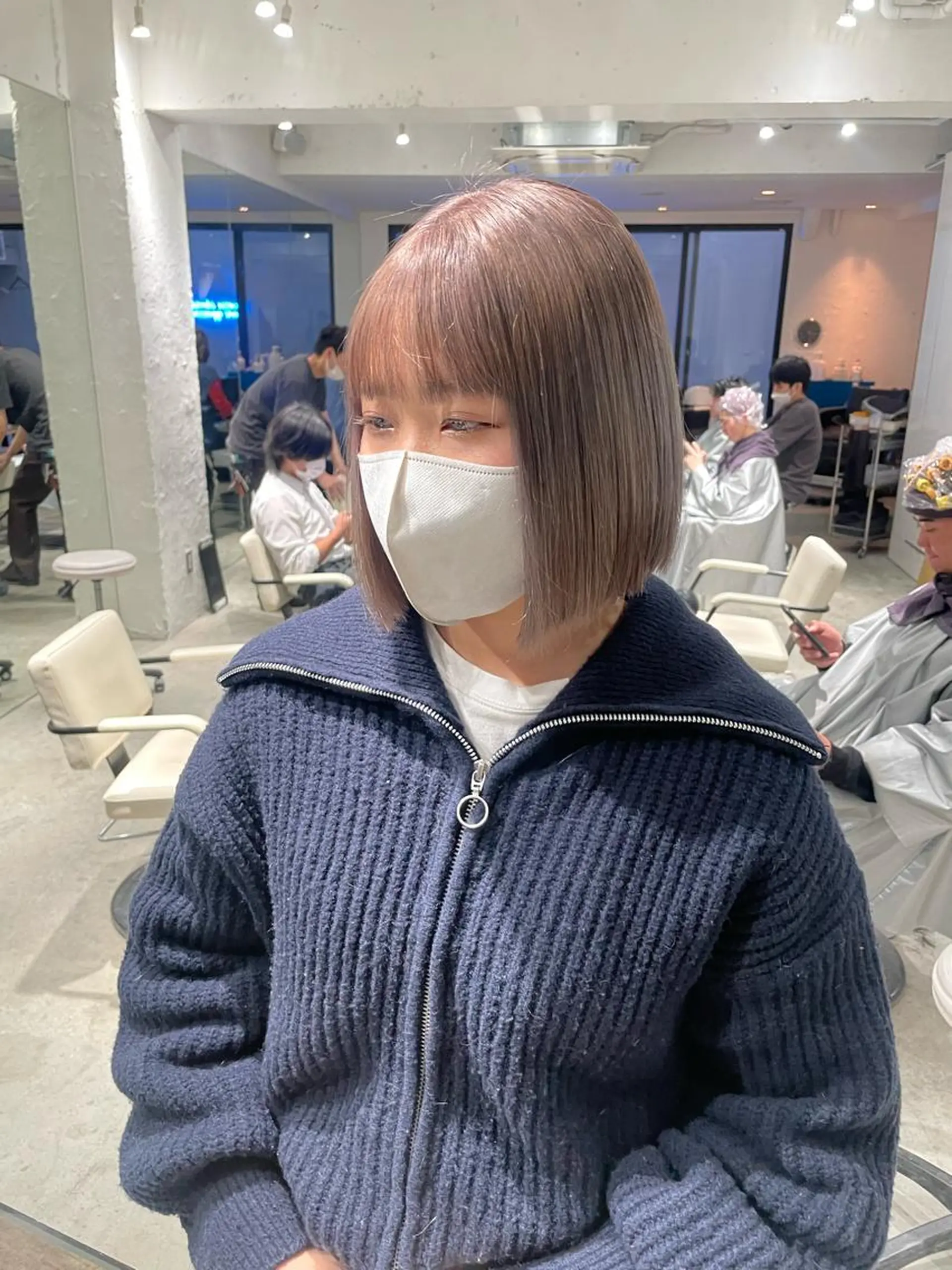 ミディアム カラー ミディアムパーマ バレイヤージュ ブリーチ ケアブリーチ デザインカラー ヘアカラー トリートメント ヘアセット スパイラルパーマ 🌐hina⭐️のヘアスタイル