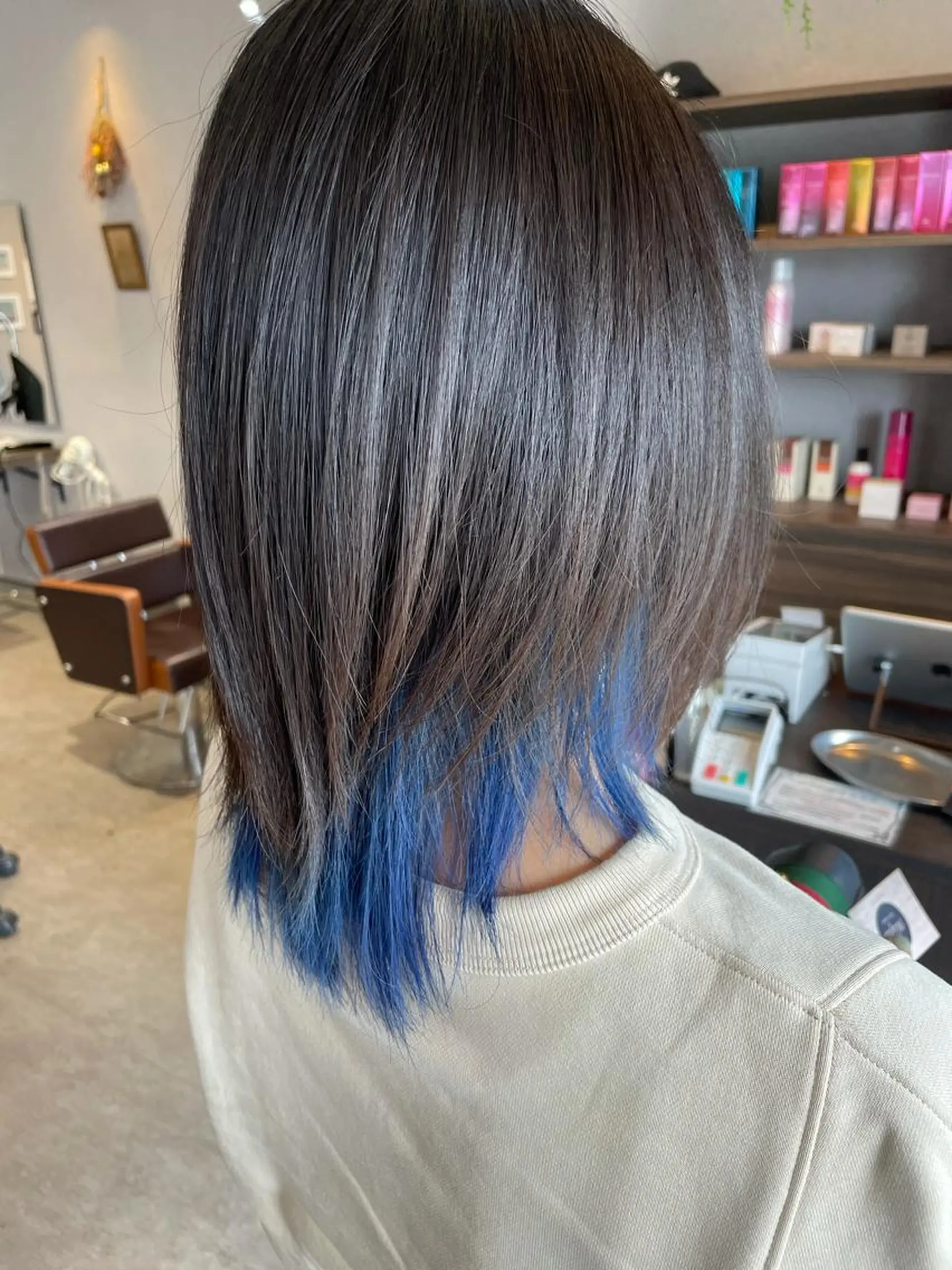 ミディアム パーマ ヘアカラー 山本 貴弘のヘアスタイル