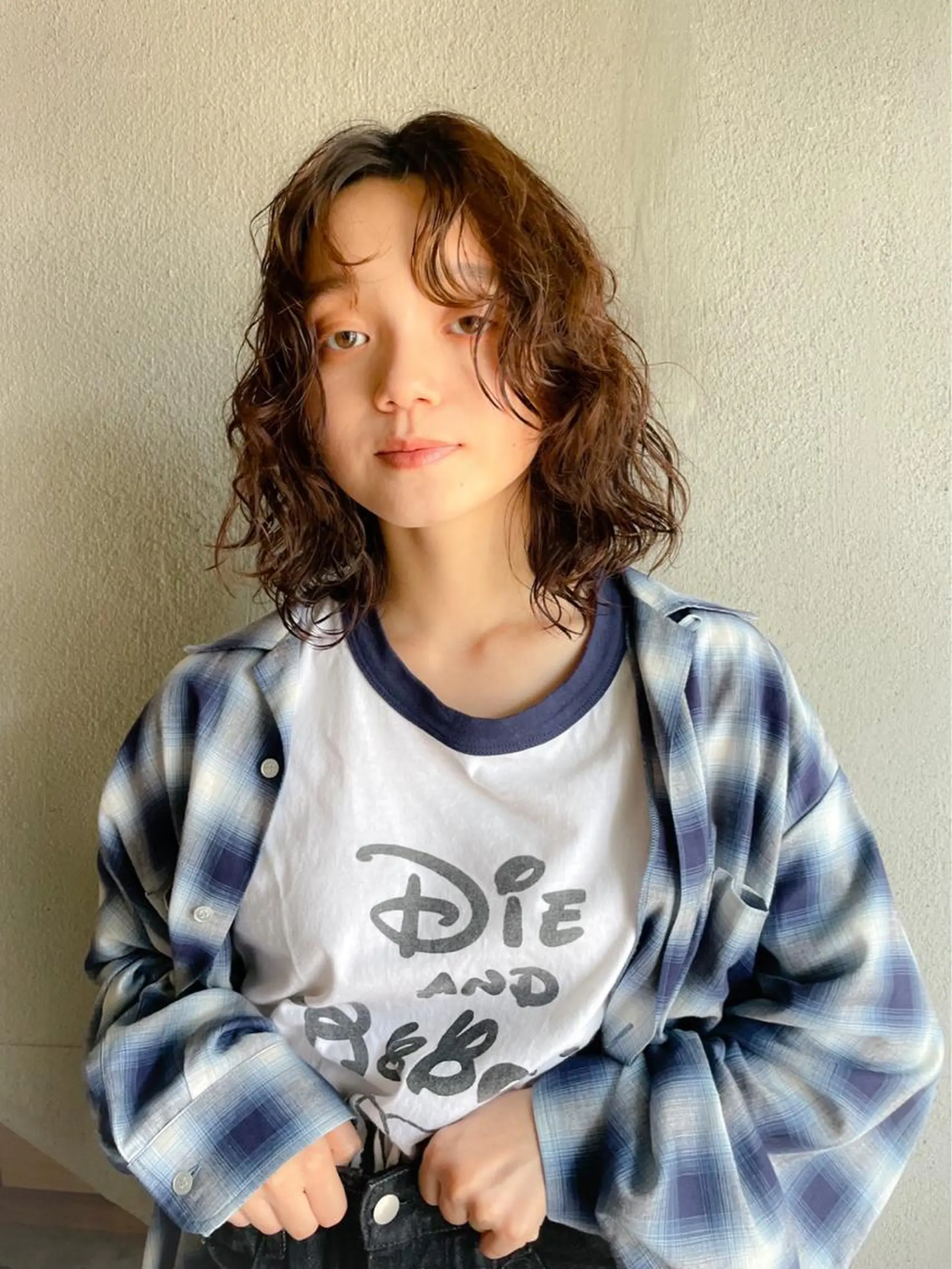 セミロング パーマ パーマ/レイヤー 岩山丈一郎のヘアスタイル