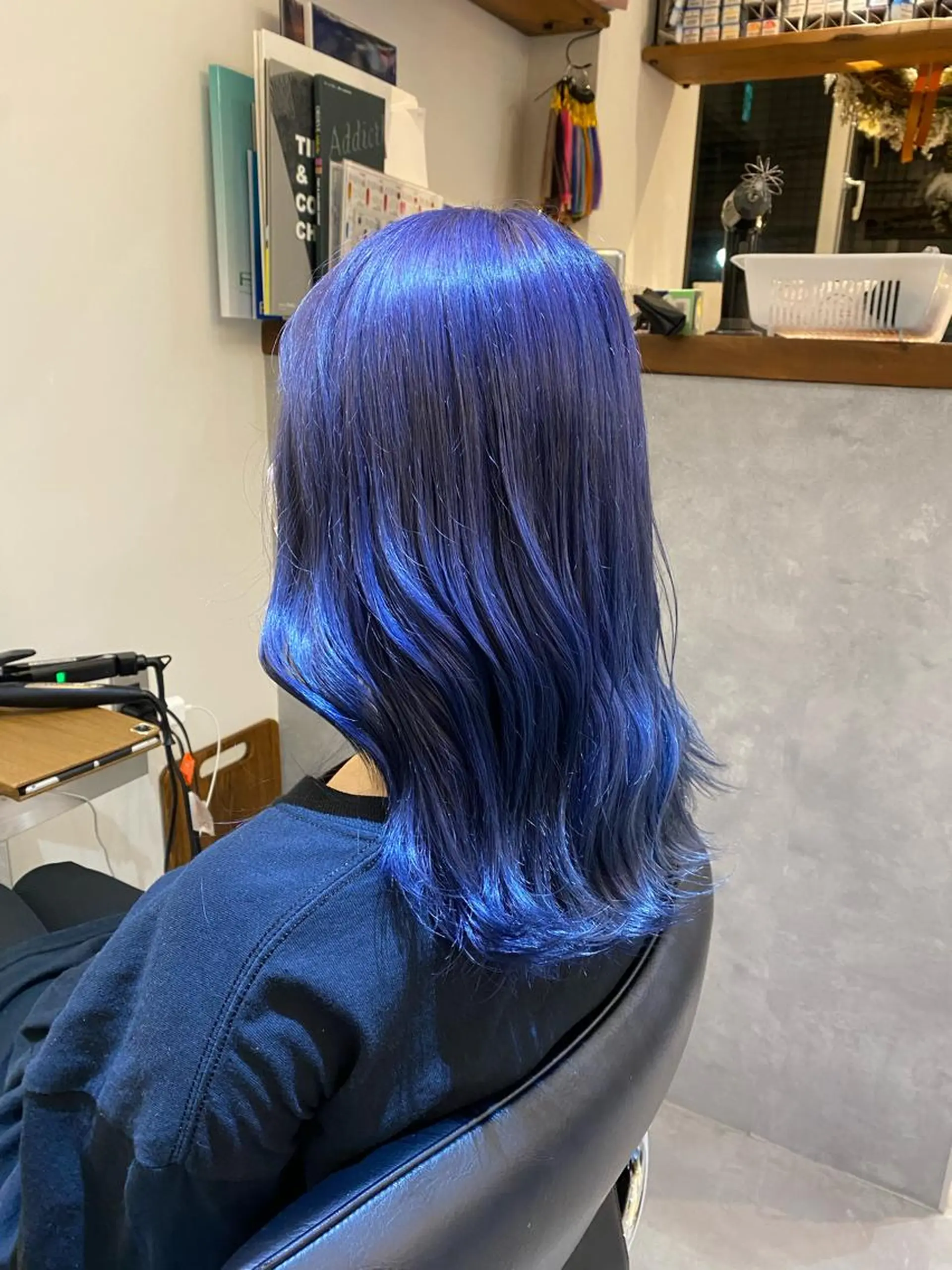 ロング カラー ブルーカラー ネイビーカラー ヘアカラー トリートメント ブリーチ指名 NO1🌈SAKIのヘアスタイル