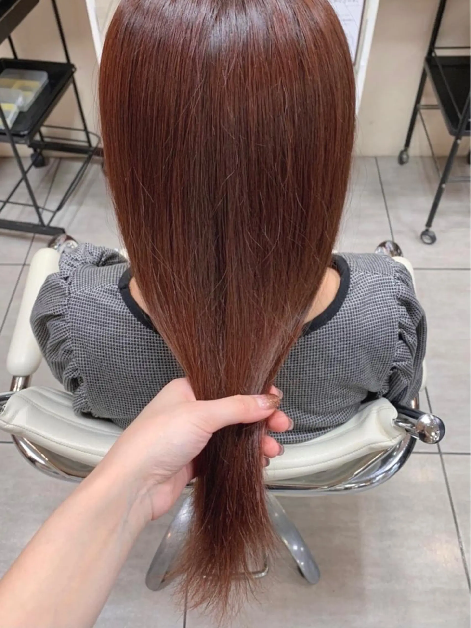 セミロング ピンクブラウン 🫧艶髪カラー🫧 森本くるみのヘアスタイル