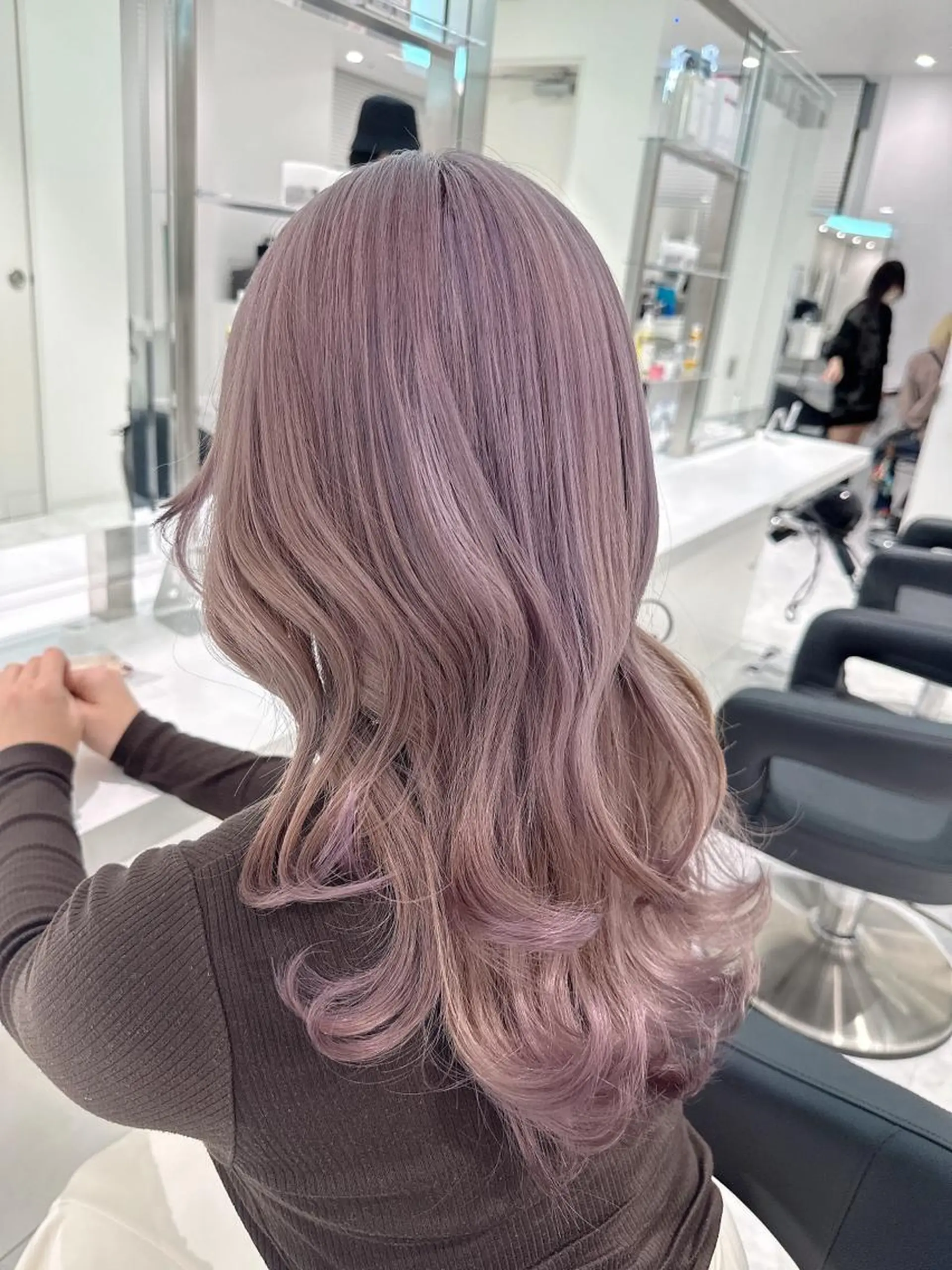 セミロング カラー ヘアアレンジ ヘアカラー トリートメント ヘッドスパ ヘアセット ♡上品韓国髪♡ブラ ウン/SAYATOのヘアスタイル