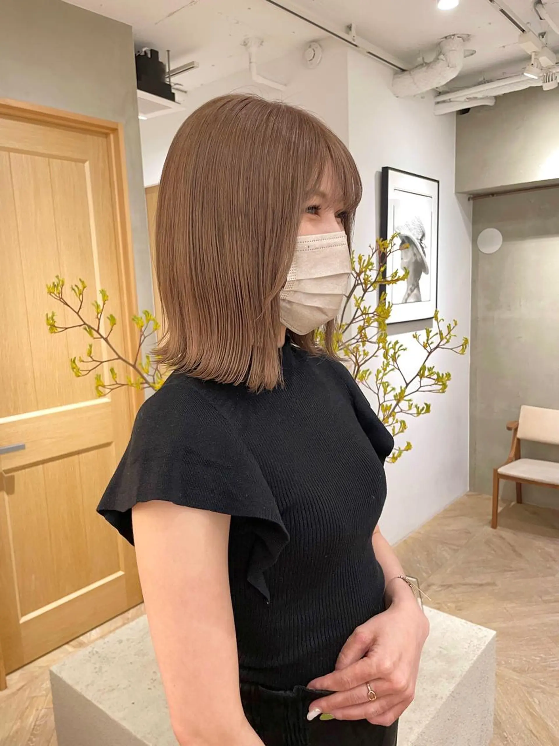 セミロング カラー ベージュカラー ミルクティーベージュ ヘアカラー トリートメント ボブ/縮毛矯正 🌟梅田盛一🌟のヘアスタイル