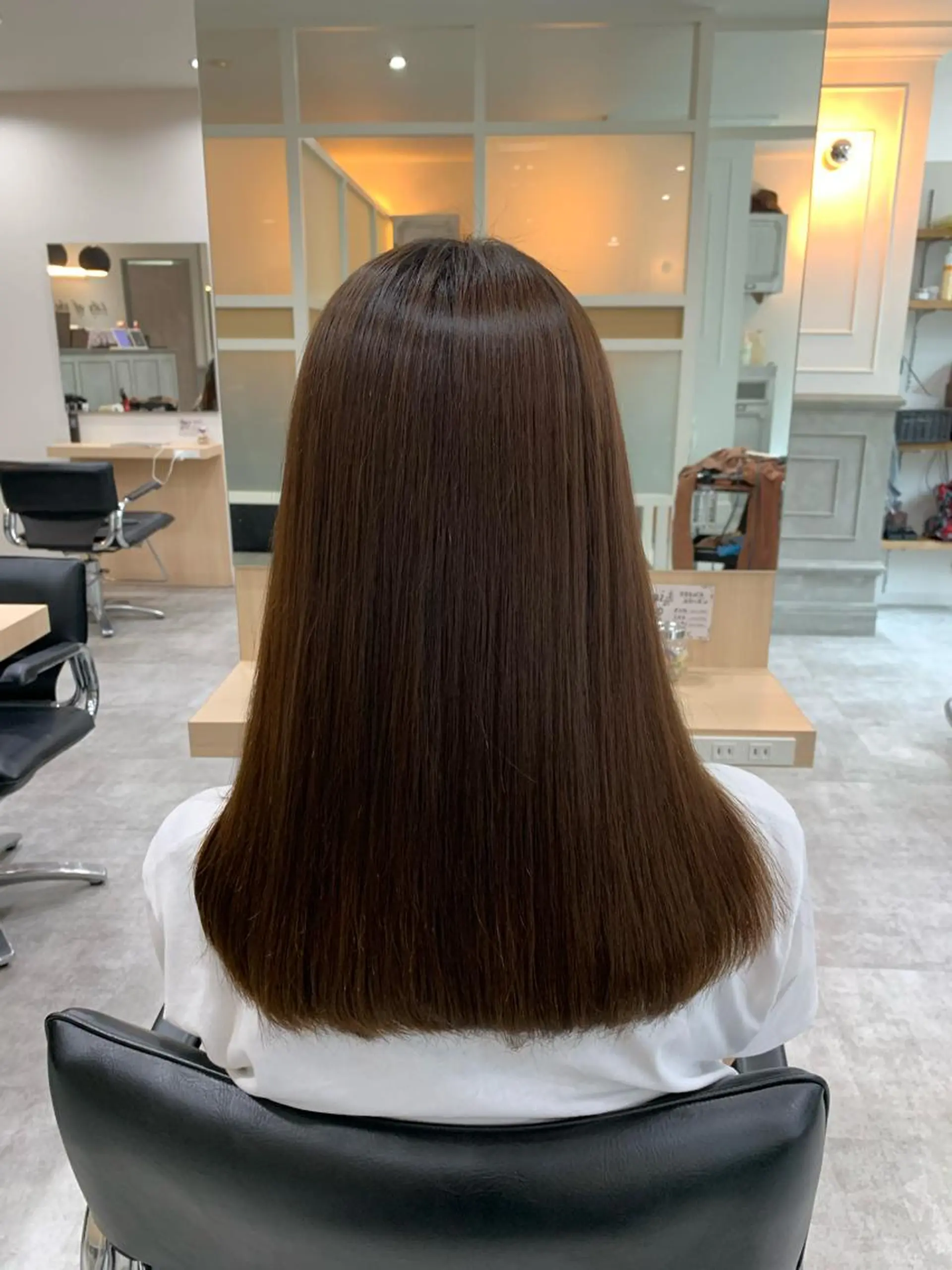 ロング カラー 縮毛矯正 髪質改善🩵艶髪 ストレート🩵山口のヘアスタイル