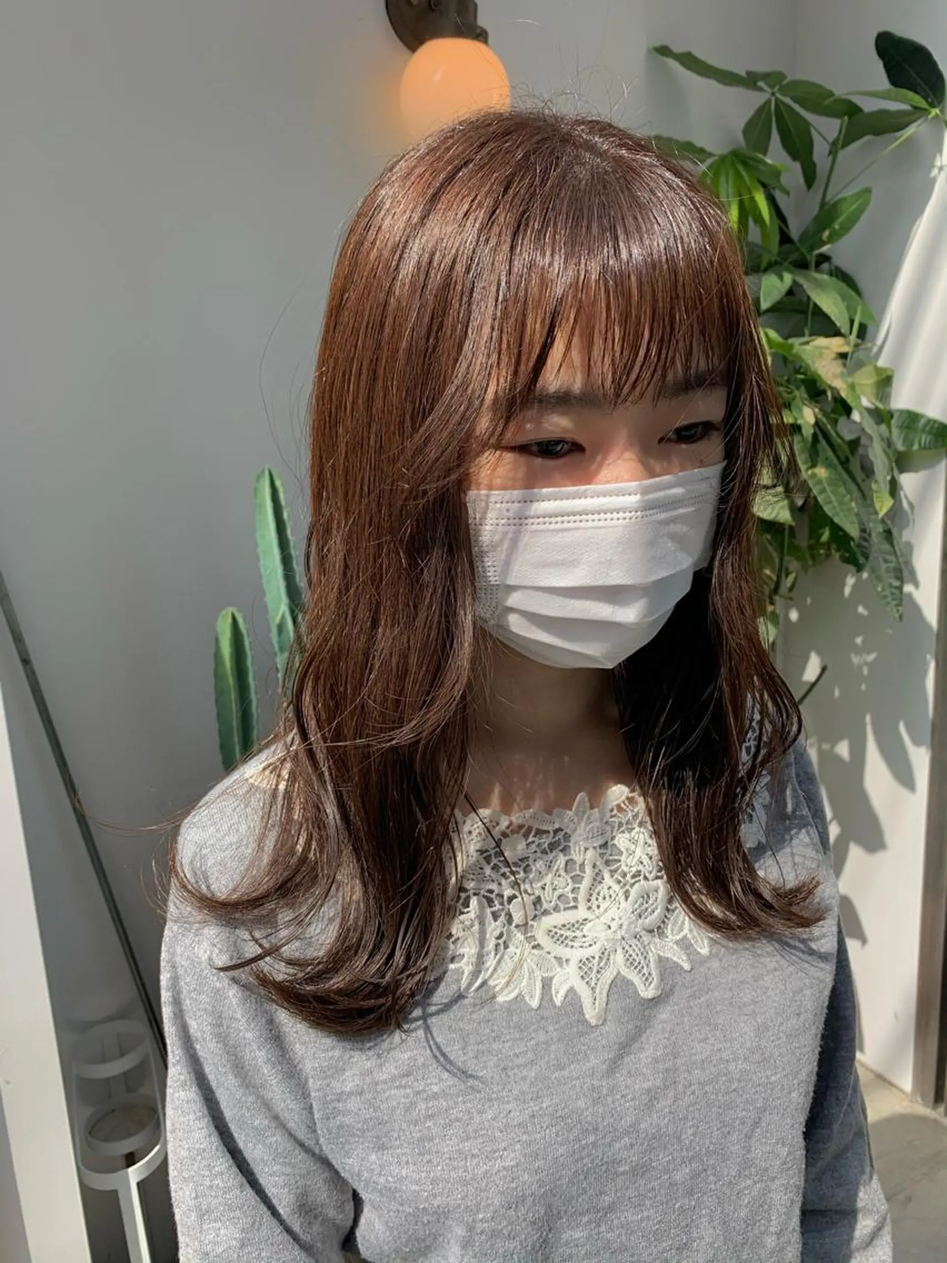 セミロング カラー ヘアアレンジ トリートメント REONA🪽✨薬院 レイヤーカット🫧のヘアスタイル