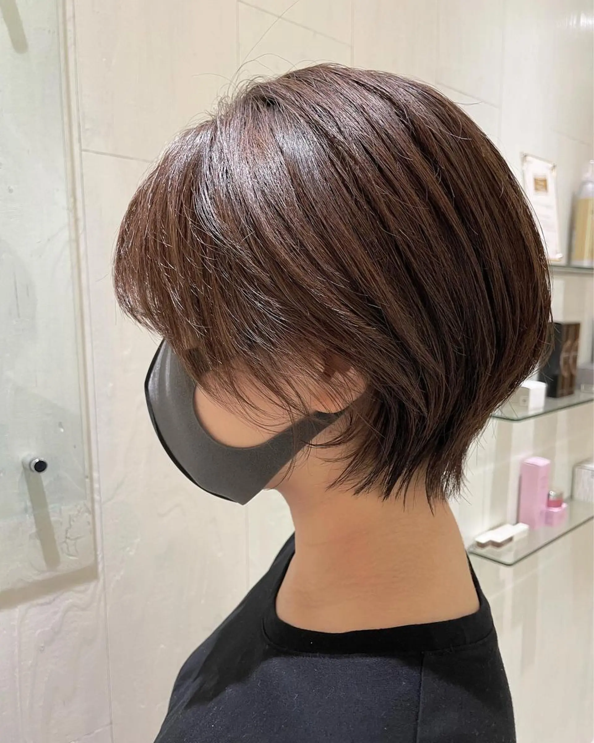 ショート カラー アッシュ 透明感カラー 外国人風カラー 髪質改善 レイヤーカット カット ヘアカラー トリートメント 河合秀明/ショート /ボブ/レイヤーのヘアスタイル