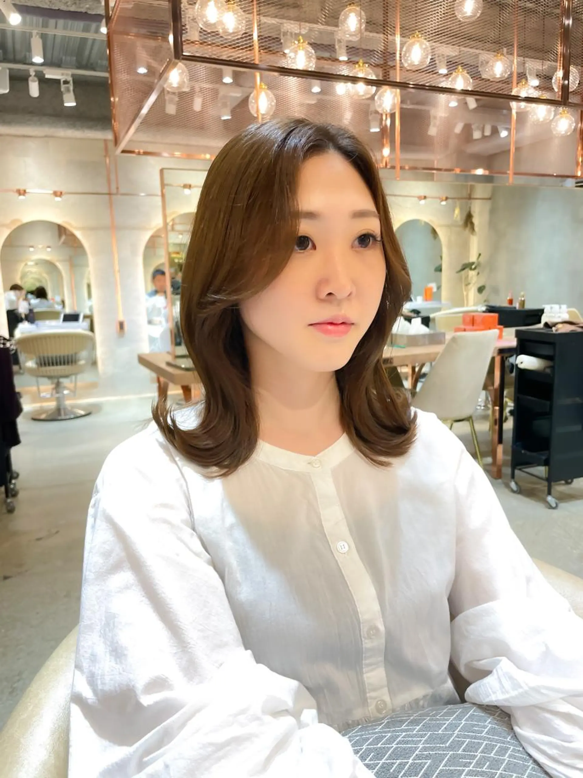 ミディアム カット 縮毛矯正 トリートメント レイヤー/韓国ヘア 縮毛矯正🫧鈴木颯のヘアスタイル