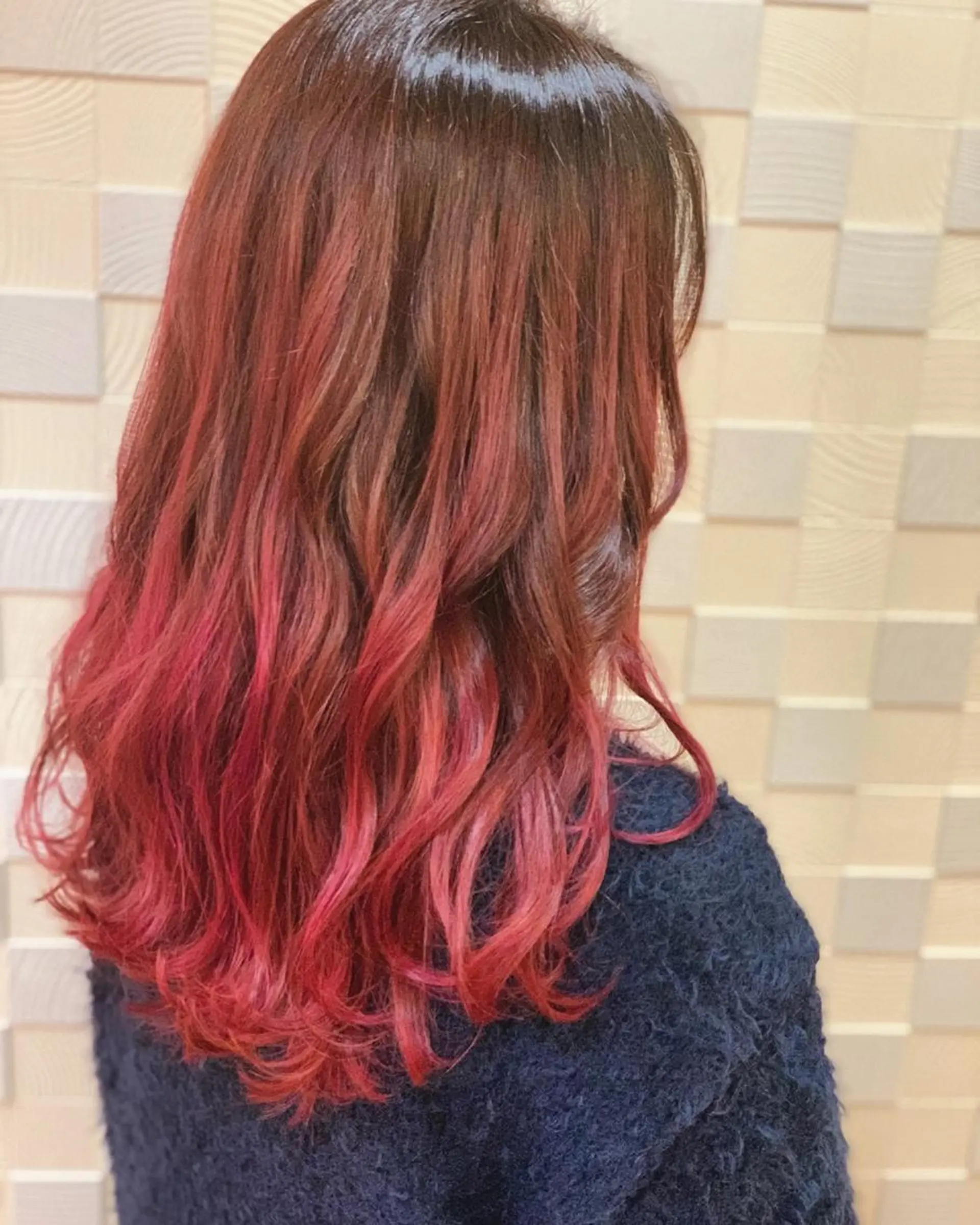 ロング カラー バレイヤージュ レイヤーカット ヘアカラー トリートメント HAIR BRAND Link トアロードのヘアスタイル