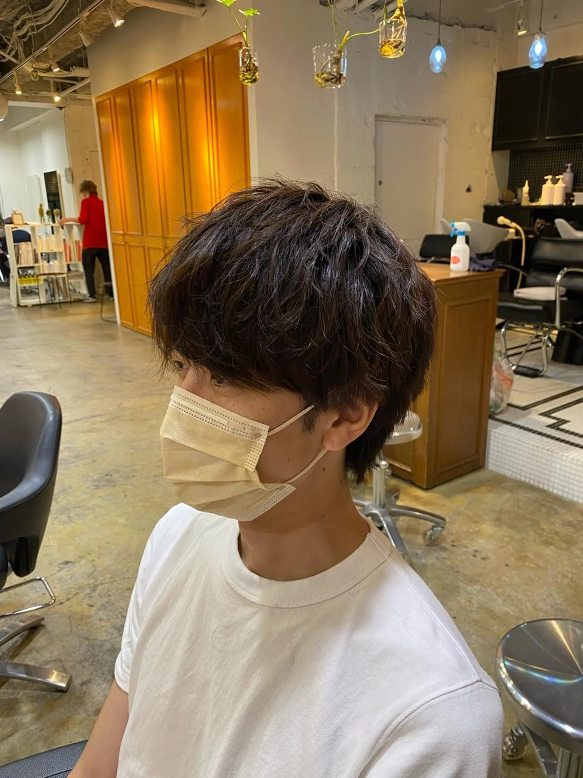 メンズ マッシュウルフ マッシュ メンズウルフカット ウルフカット JINKIメンズ特化 メンズカットパーマのヘアスタイル