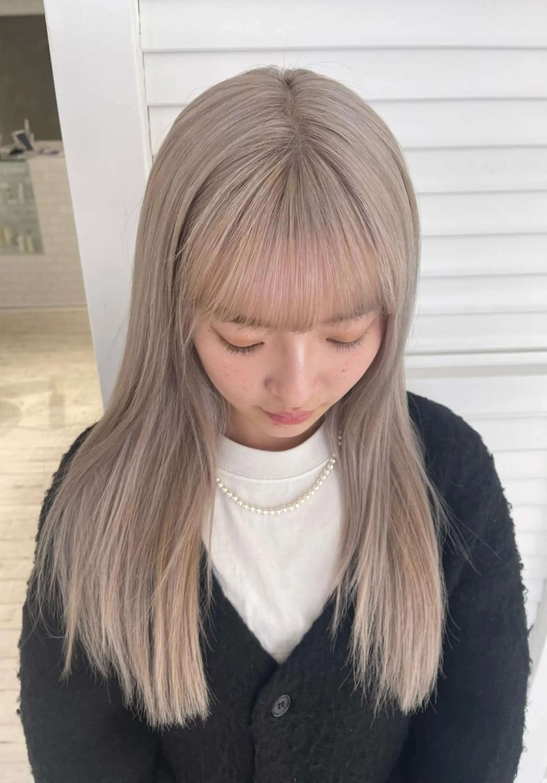 ロング カラー ベージュカラー ホワイトベージュ 髪質改善 ボブ・韓国ヘア特化 美容師💕織茂ひかりのヘアスタイル