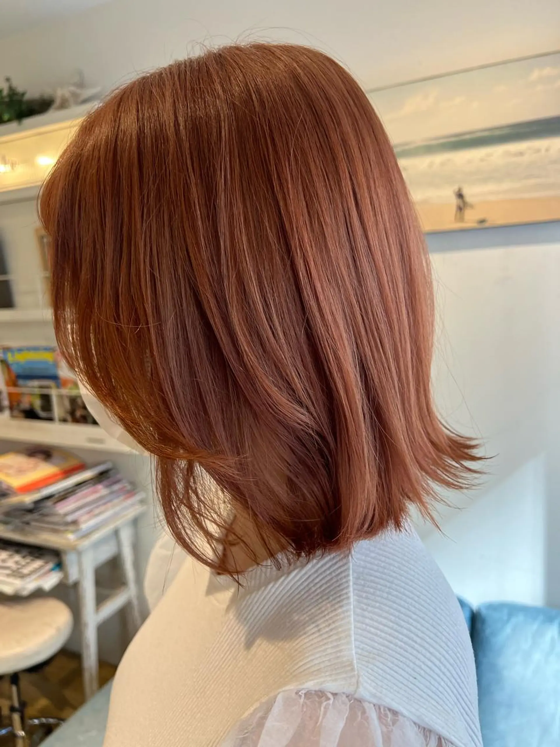 ミディアム カット ヘアカラー 渋谷ハイトーン/ デザインカラー阿部のヘアスタイル