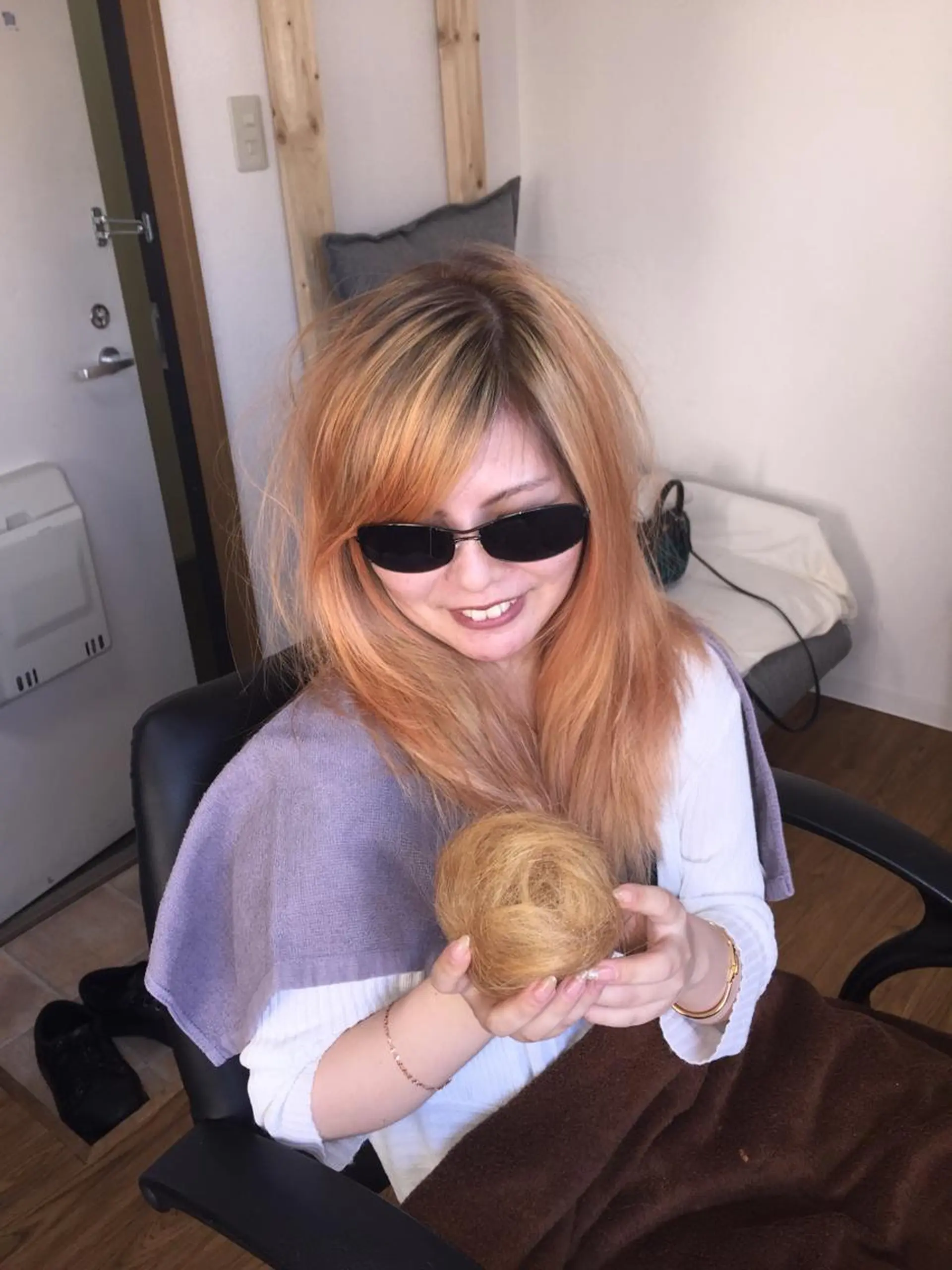 セミロング カラー ベージュカラー ブリーチ 外国人風カラー じょん 。のヘアスタイル