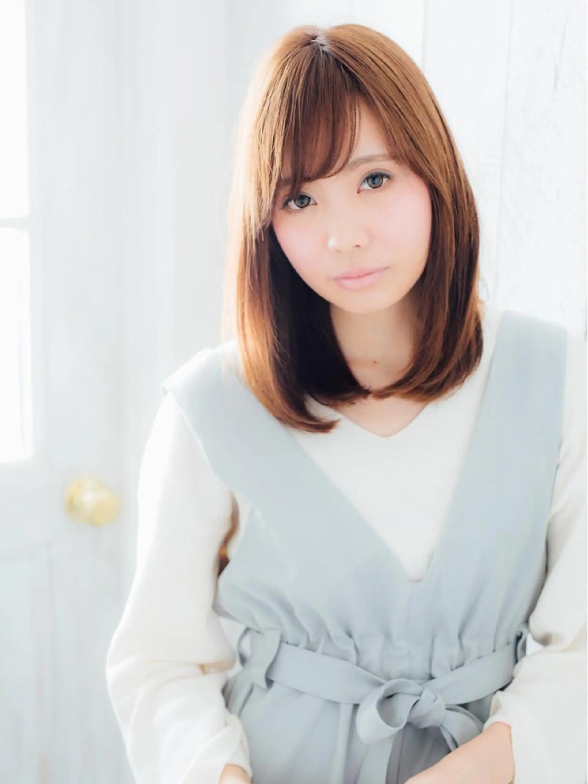 ミディアム カラー 縮毛矯正 トリートメント FUKUNAGA YUのヘアスタイル