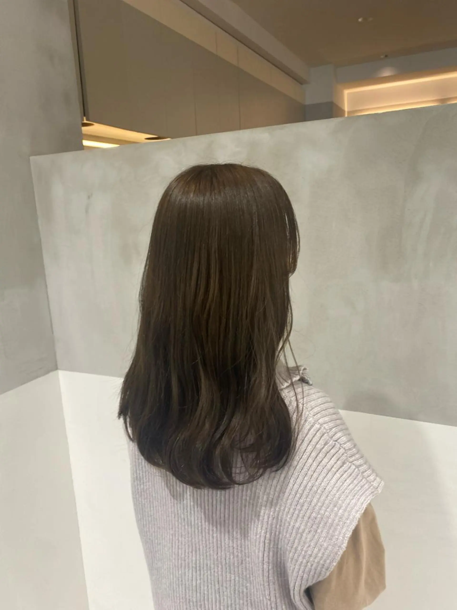 ロング カラー グレージュ オリーブグレージュ オリーブグレー ヘアカラー ナチュラル/韓国💎 haruka 💎のヘアスタイル