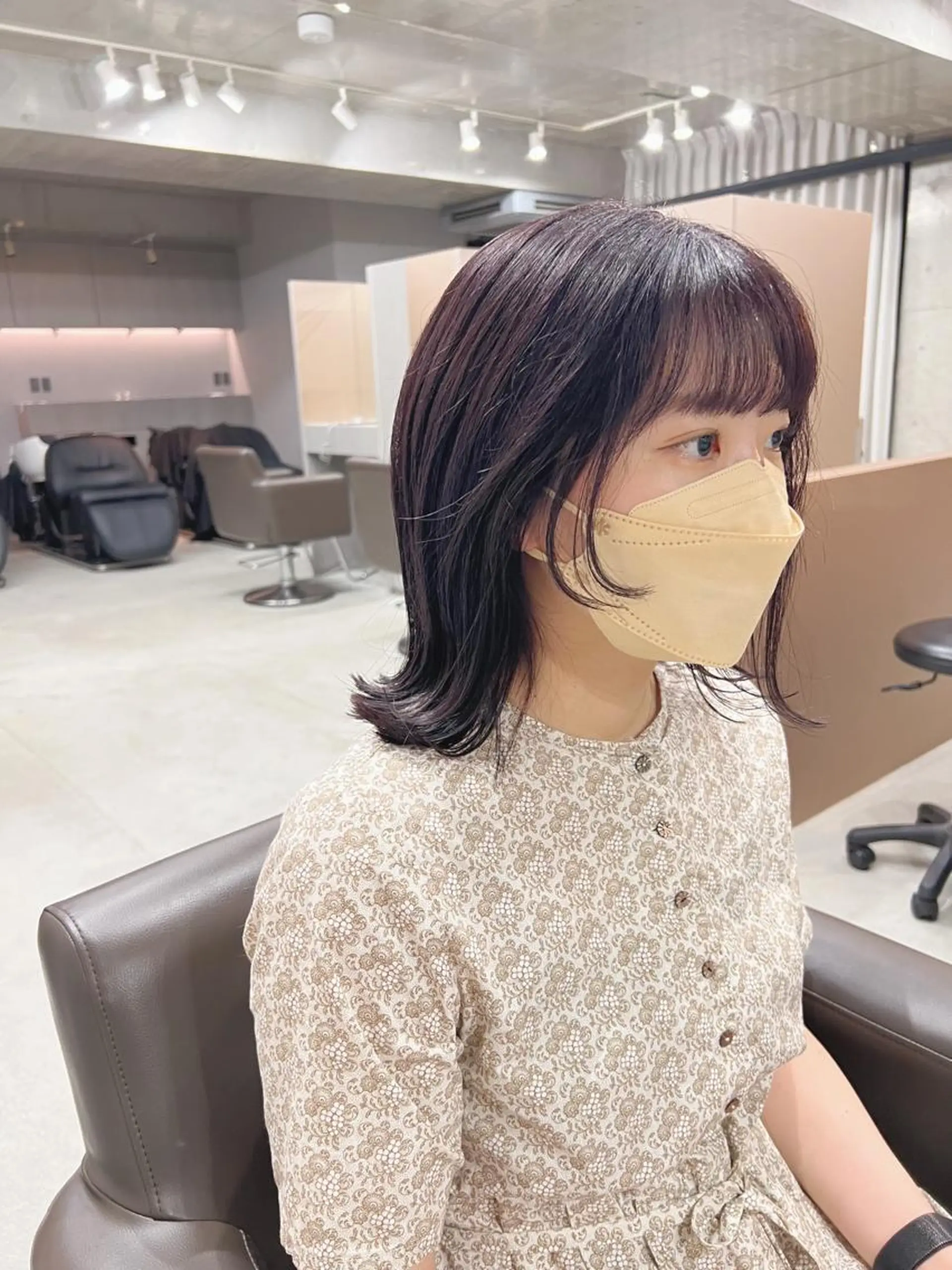 ミディアム カラー ボブパーマコテ巻き風 パーマNo1深江秀平のヘアスタイル