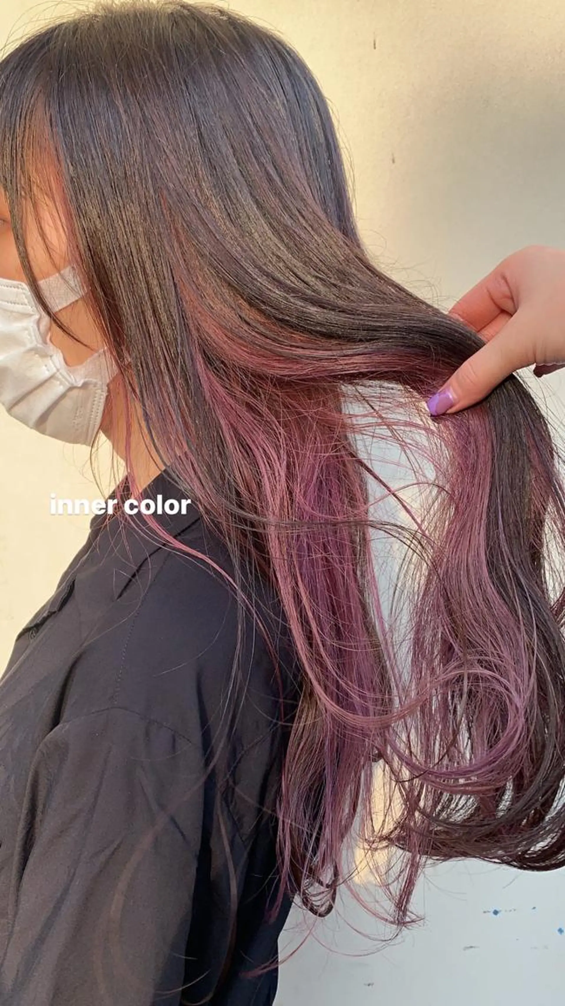 ロング カラー イヤリングカラー インナーカラー ピンクカラー 顔周り/レイヤー 🤍マリノのヘアスタイル