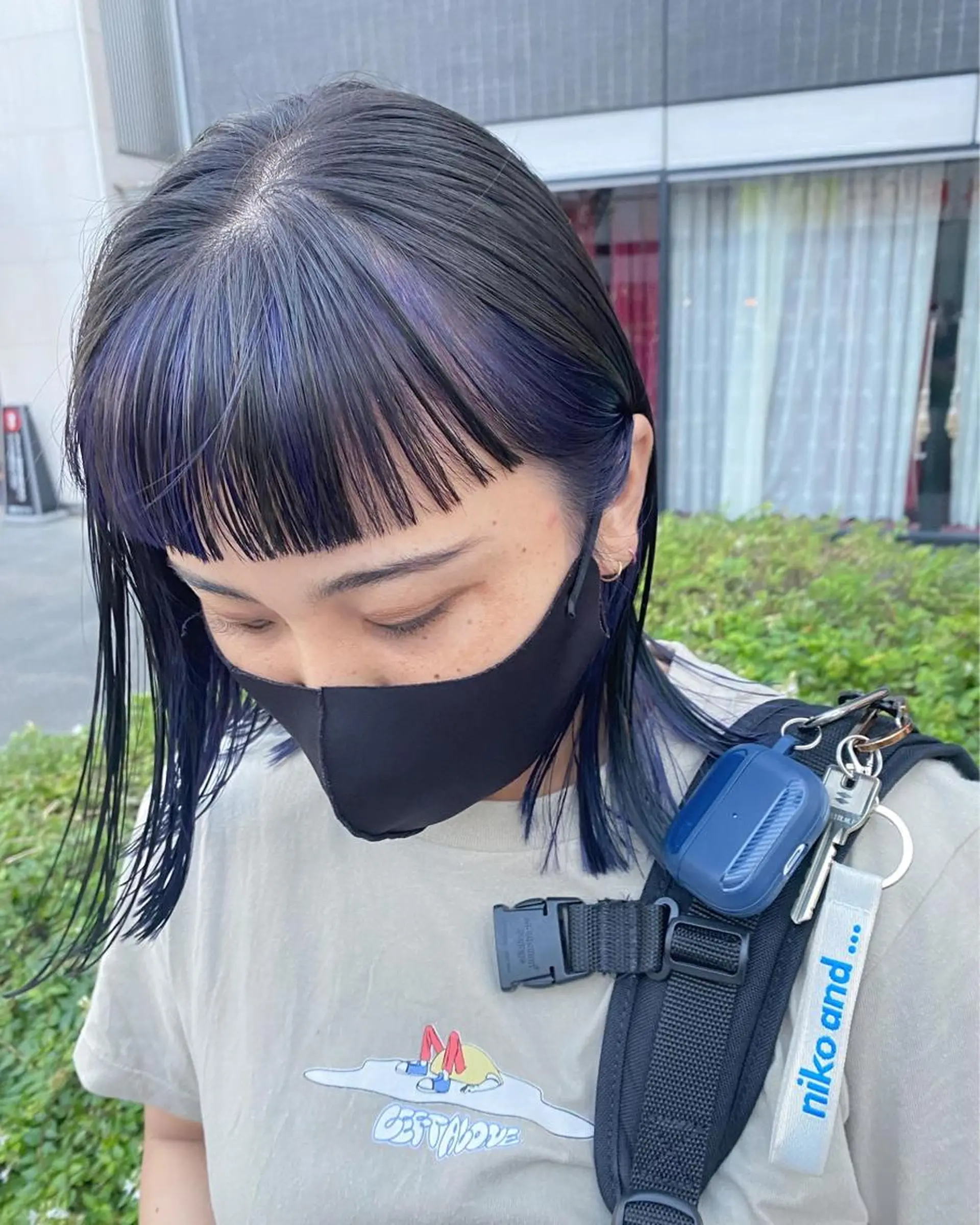 セミロング デザインカラー/ボブ ブリーチカラー/ユリのヘアスタイル