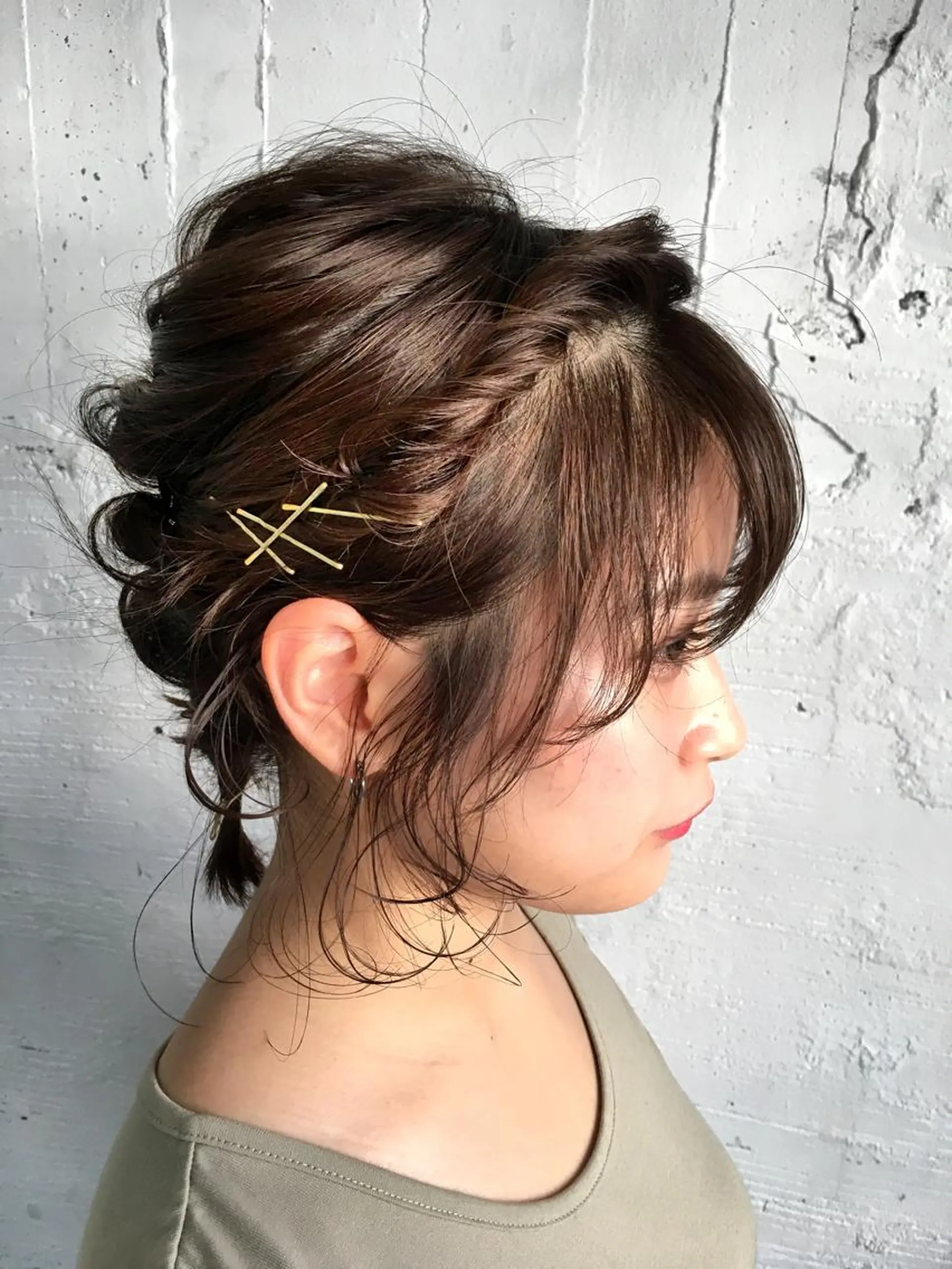 ショート ミディアム ヘアアレンジ シースルーバング scene. haraのヘアスタイル