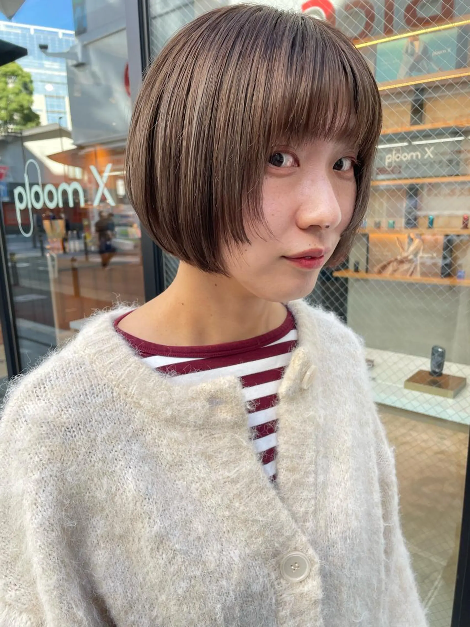 ミディアム カラー 緒方リエ 時短ショート・ボブのヘアスタイル