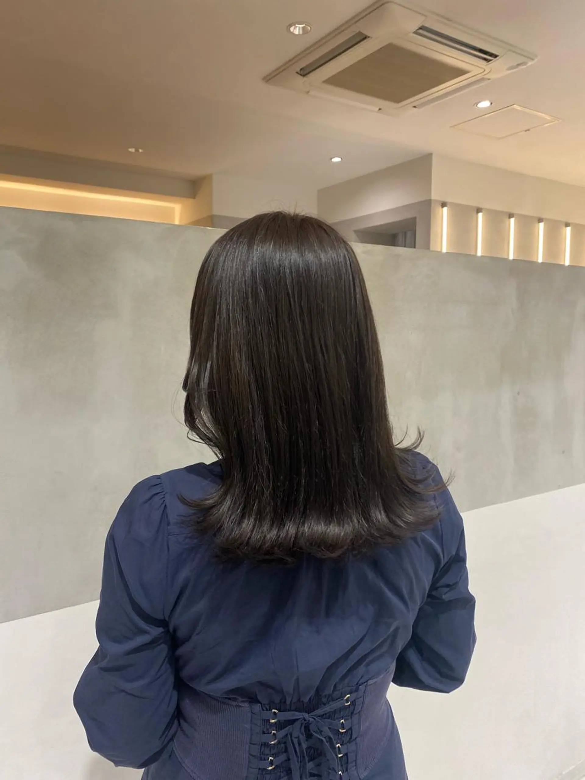 セミロング カラー グレージュ ラベンダーカラー ラベンダーグレージュ ラベンダーグレー カット ヘアカラー トリートメント ヘアセット ナチュラル/韓国💎 haruka 💎のヘアスタイル