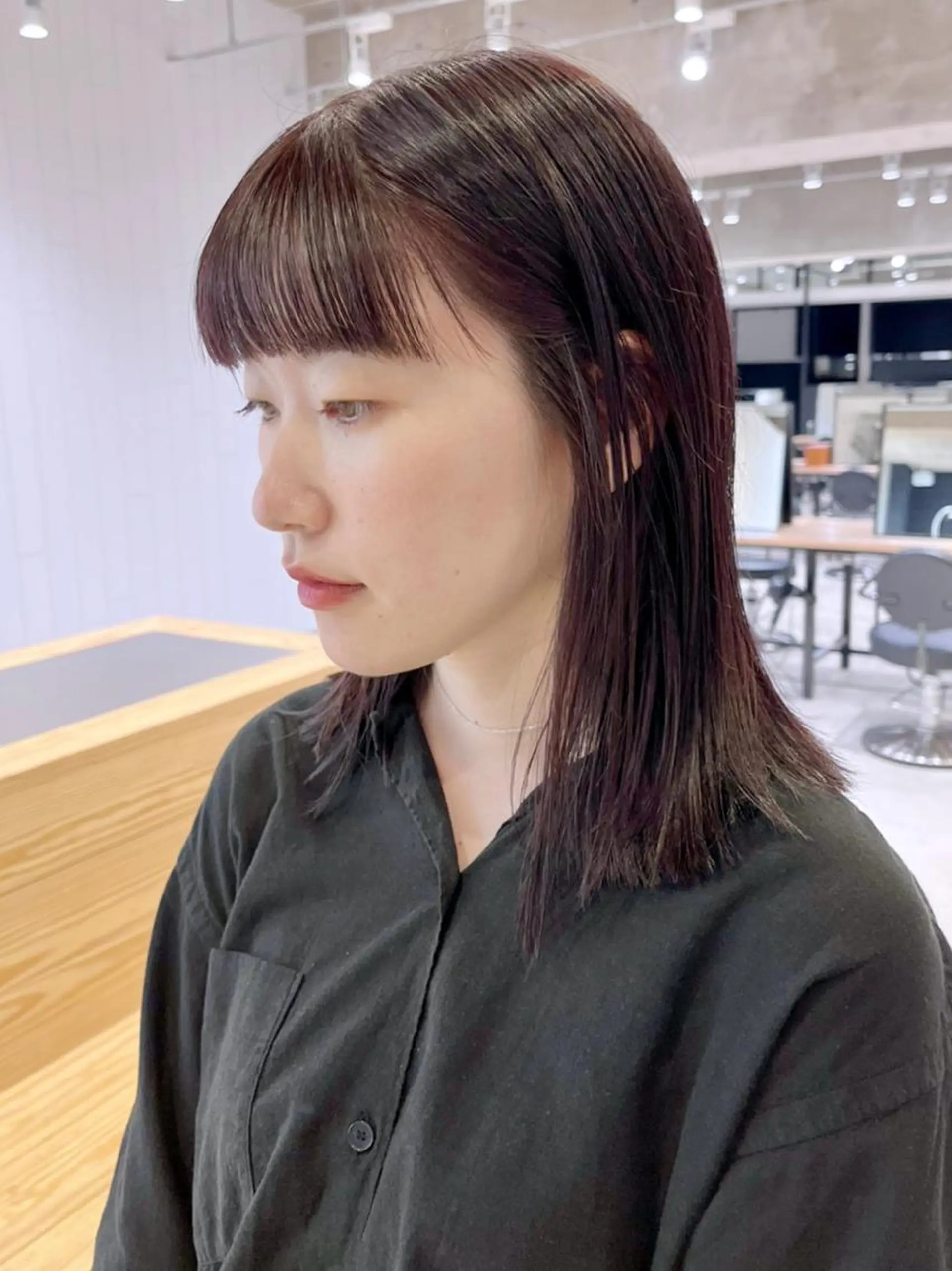 カラー パーマ ヘアアレンジ ボルドーカラー ITbyALBUM 下北沢店のヘアスタイル